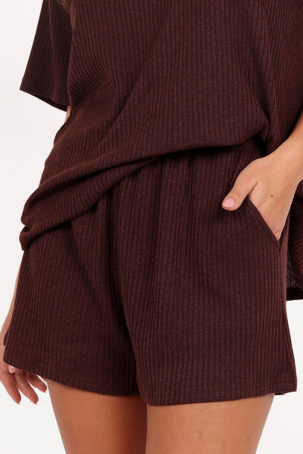 Granger Knit Short Set in Chocolate Brown – view 5 of 10