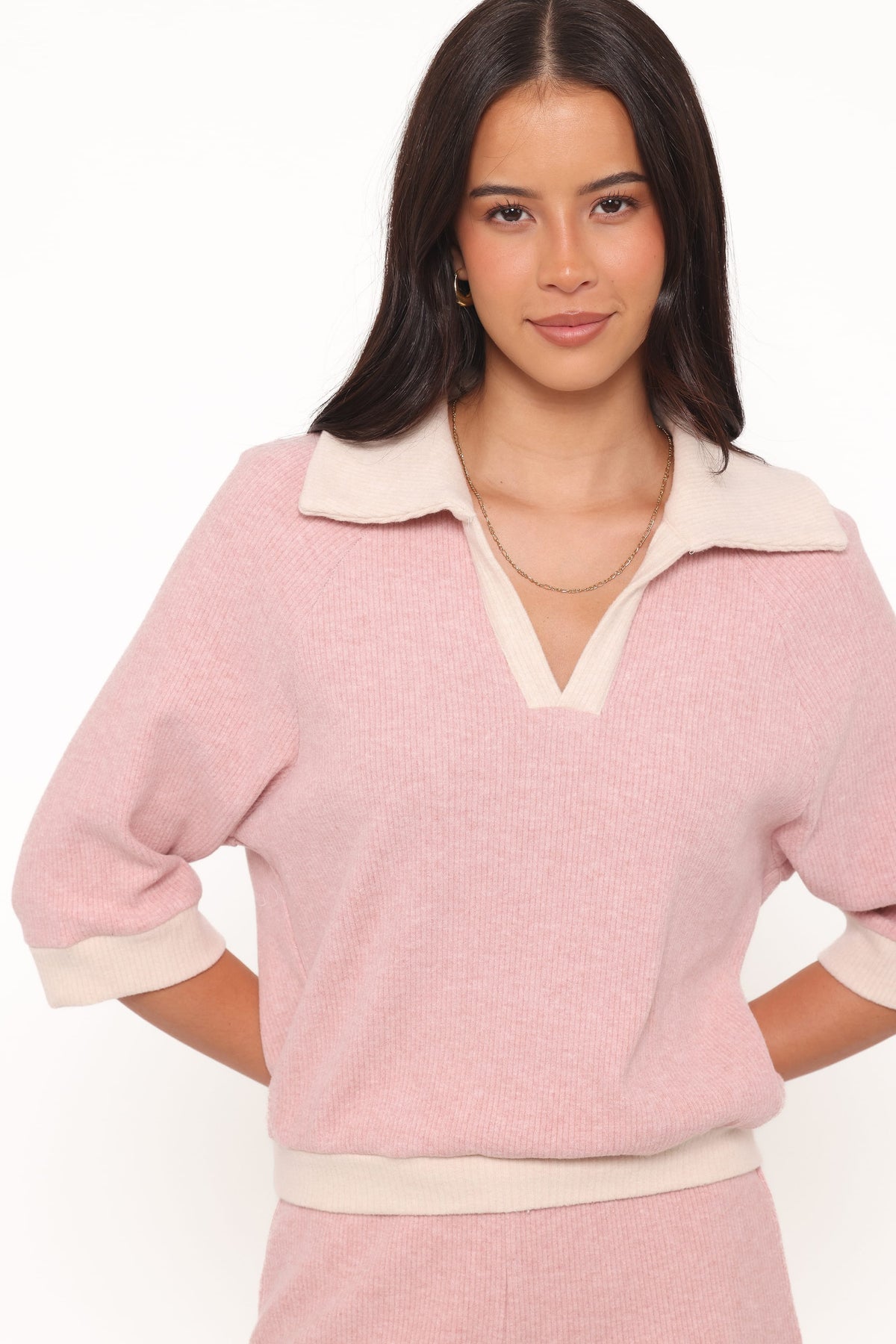 Greta Knitted Short Set in Pink – view 3 of 8