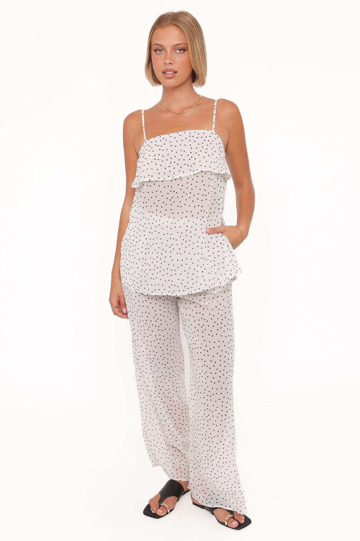 Hazel Pant Set in Cream Polka Dot – view 1 of 7