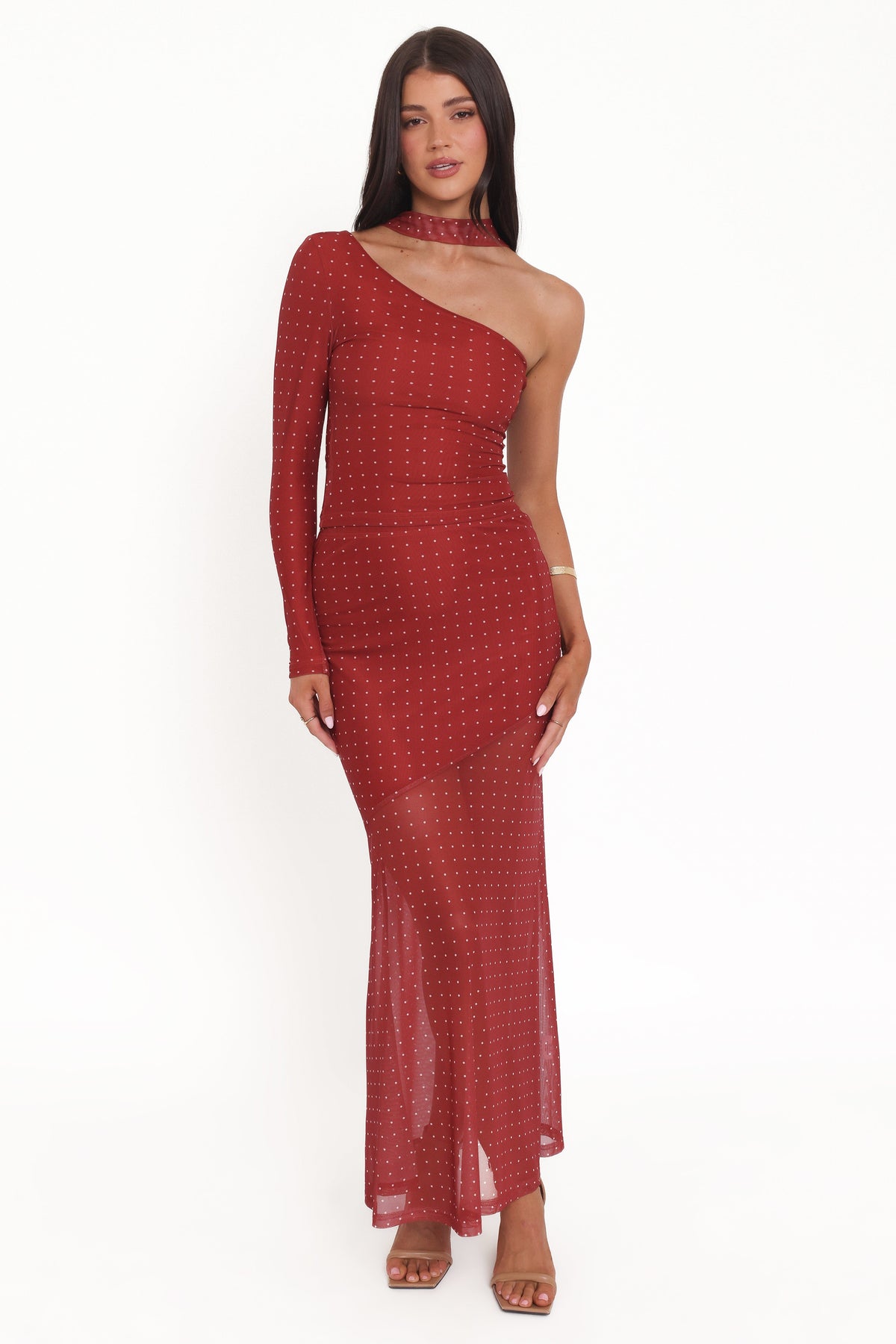 Hollie Mesh Skirt Set in Red Polka Dot – view 2 of 9