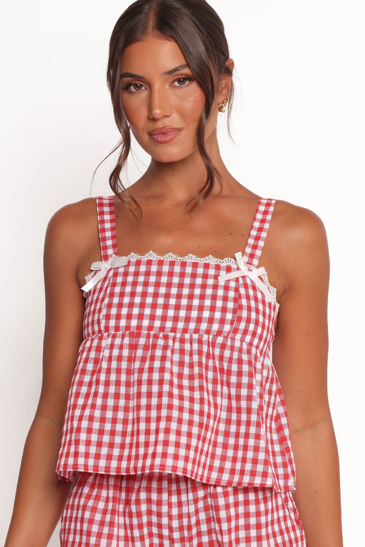 Isidore Gingham Short Set in Red – view 6 of 9