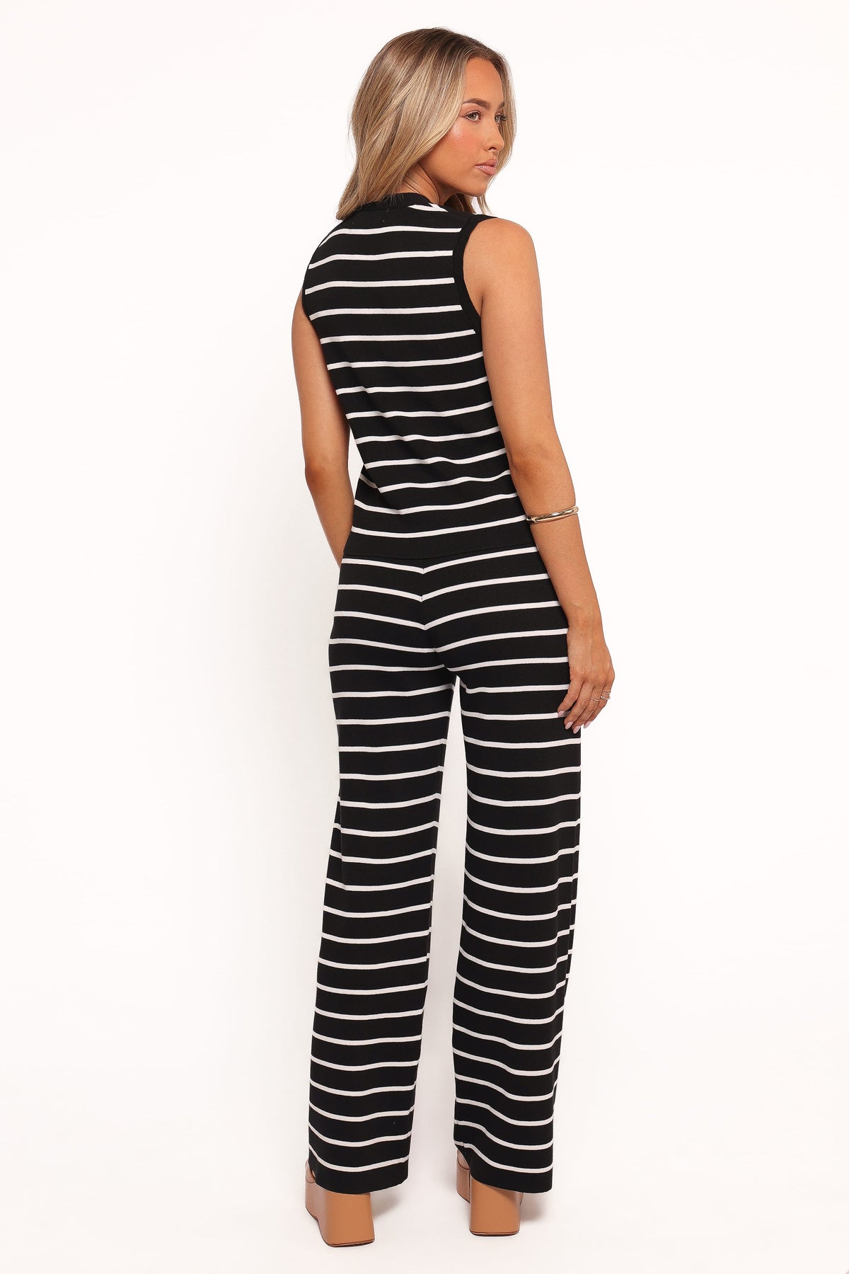 Juna Knitted Pant Set in Black White Stripe – view 4 of 6