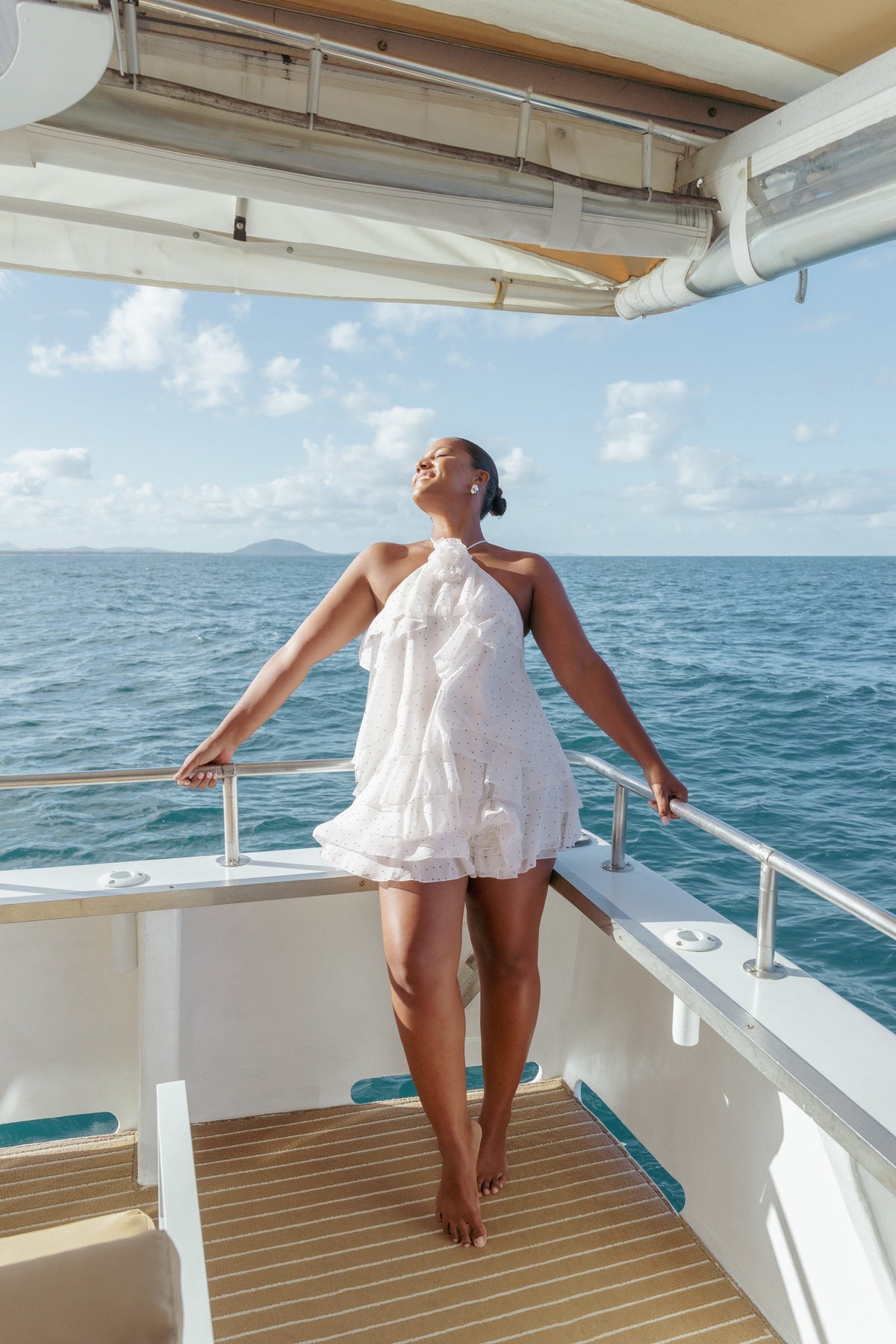 Kit Ruffled Skort Set in White Polka Dot – view 1 of 10