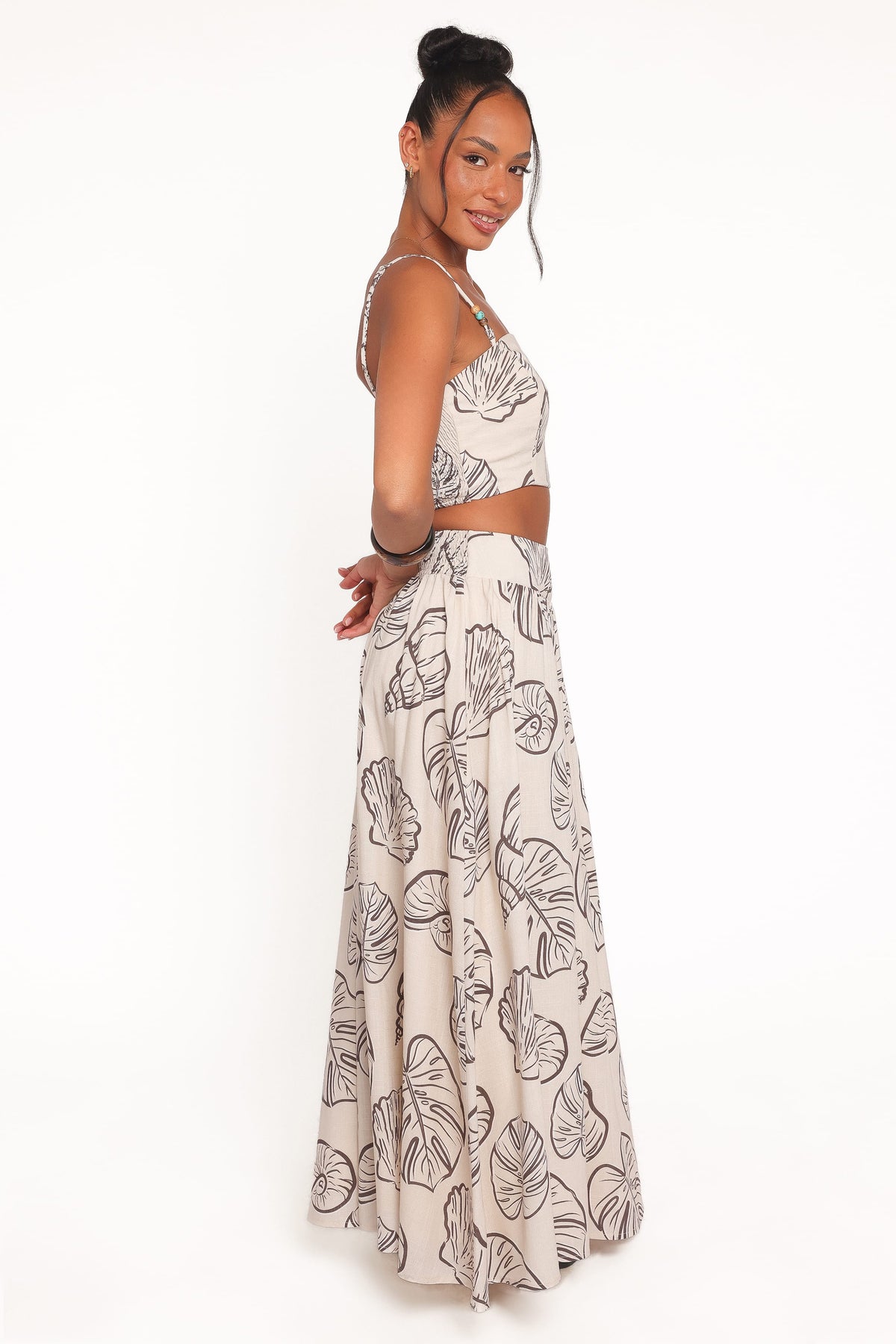 Kristy Maxi Skirt Set in Cream Shells – view 4 of 8