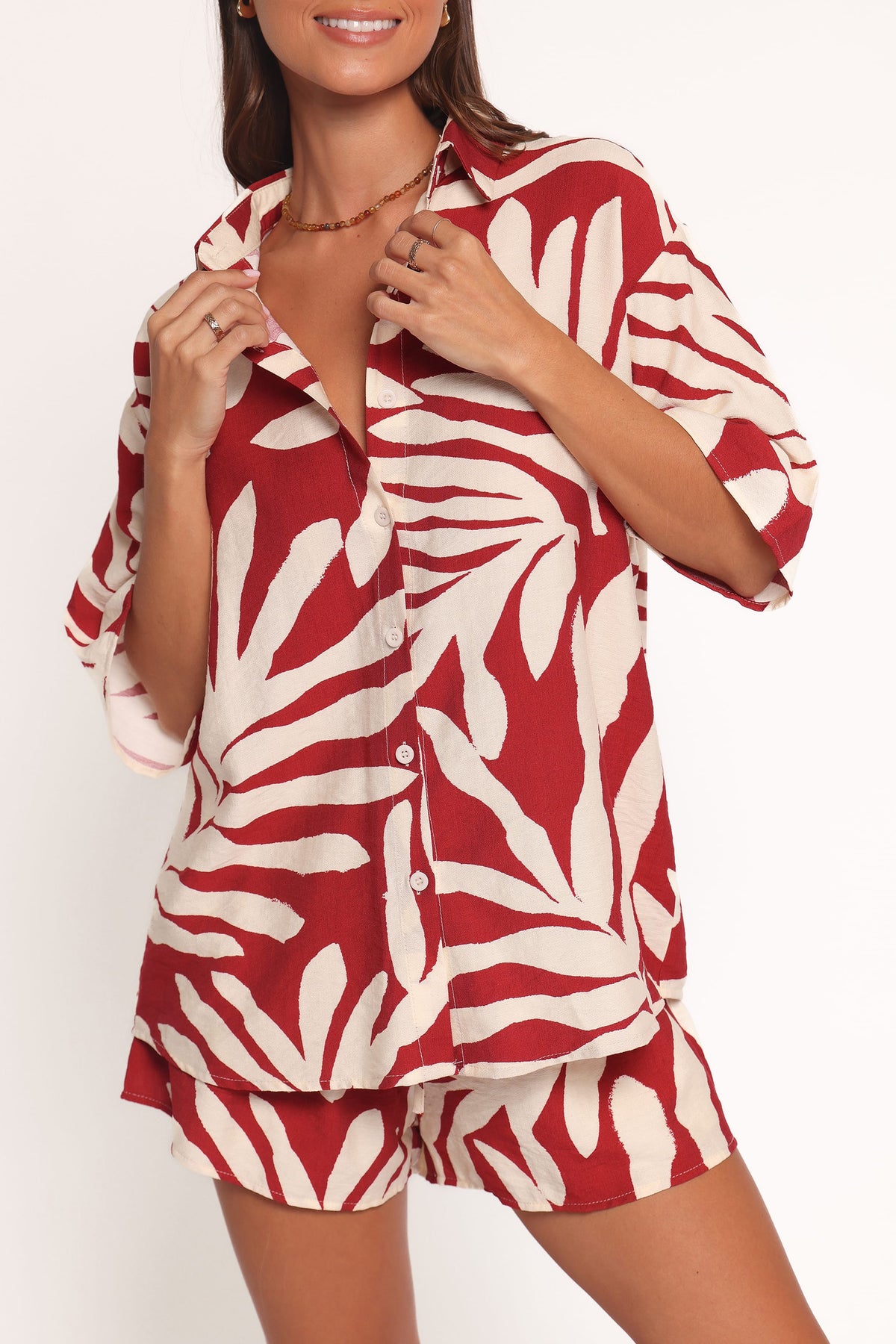 Lilo Short Set in Red Palm Print – view 2 of 6