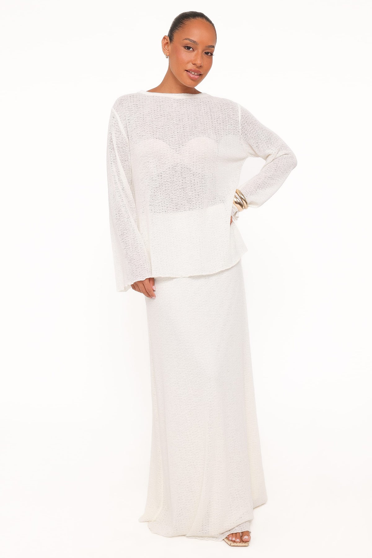 Lune Knit Skirt Set in Cream – view 1 of 6