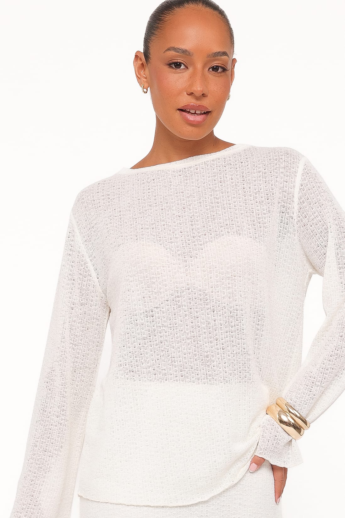 Lune Knit Skirt Set in Cream – view 2 of 6