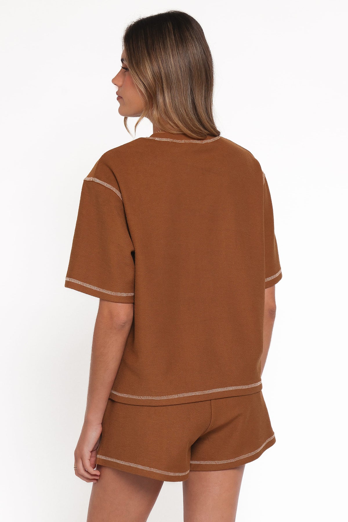 Melody Knit Short Set in Chocolate – view 4 of 7