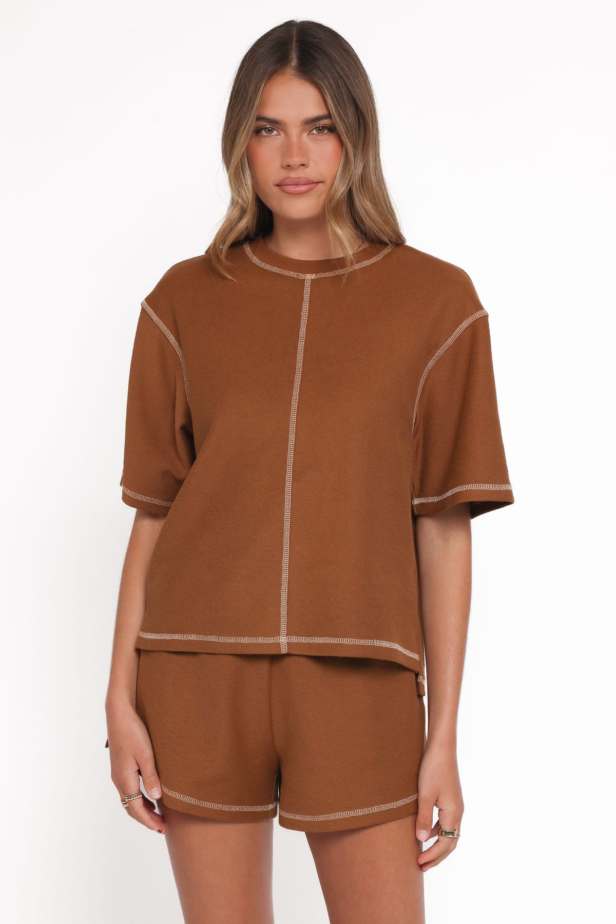 Melody Knit Short Set in Chocolate – view 1 of 7