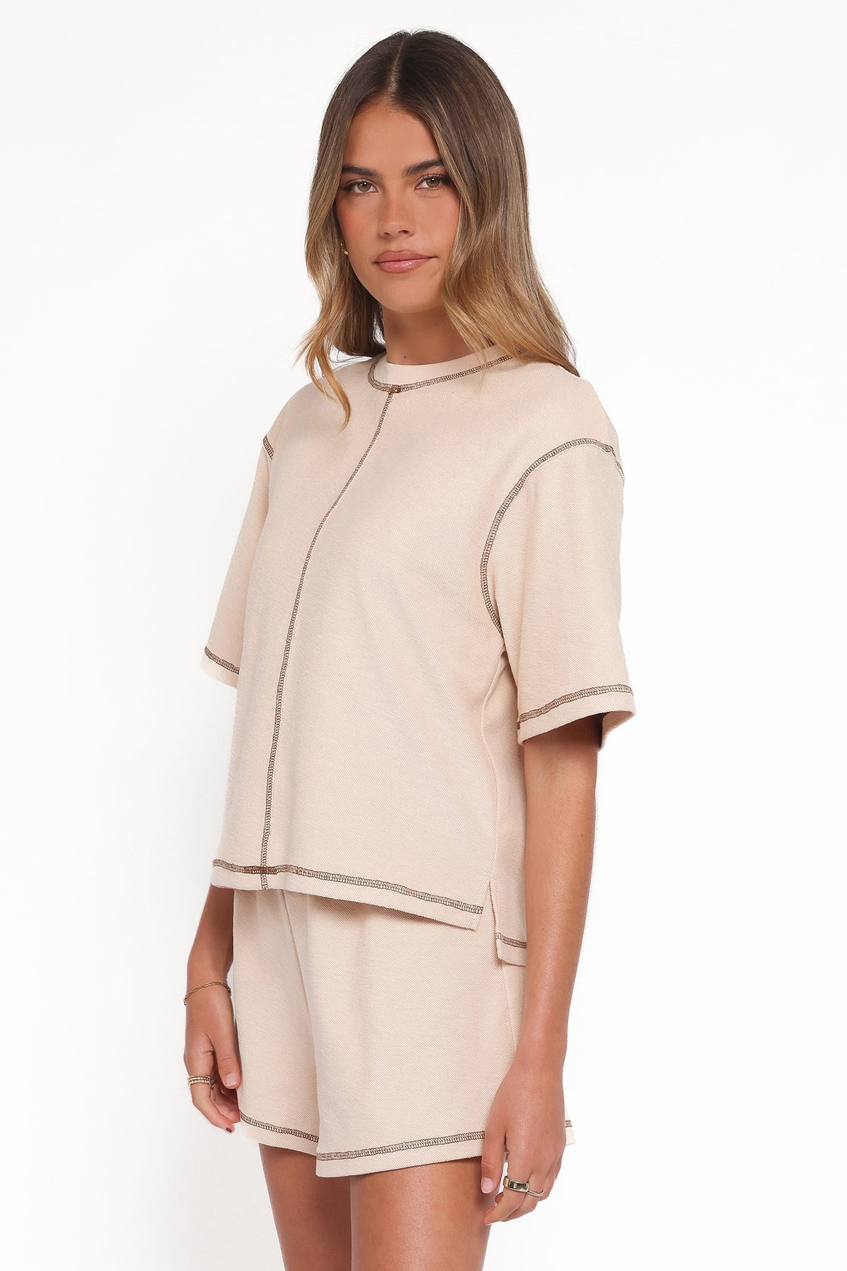 Melody Knit Short Set in Oat – view 3 of 6
