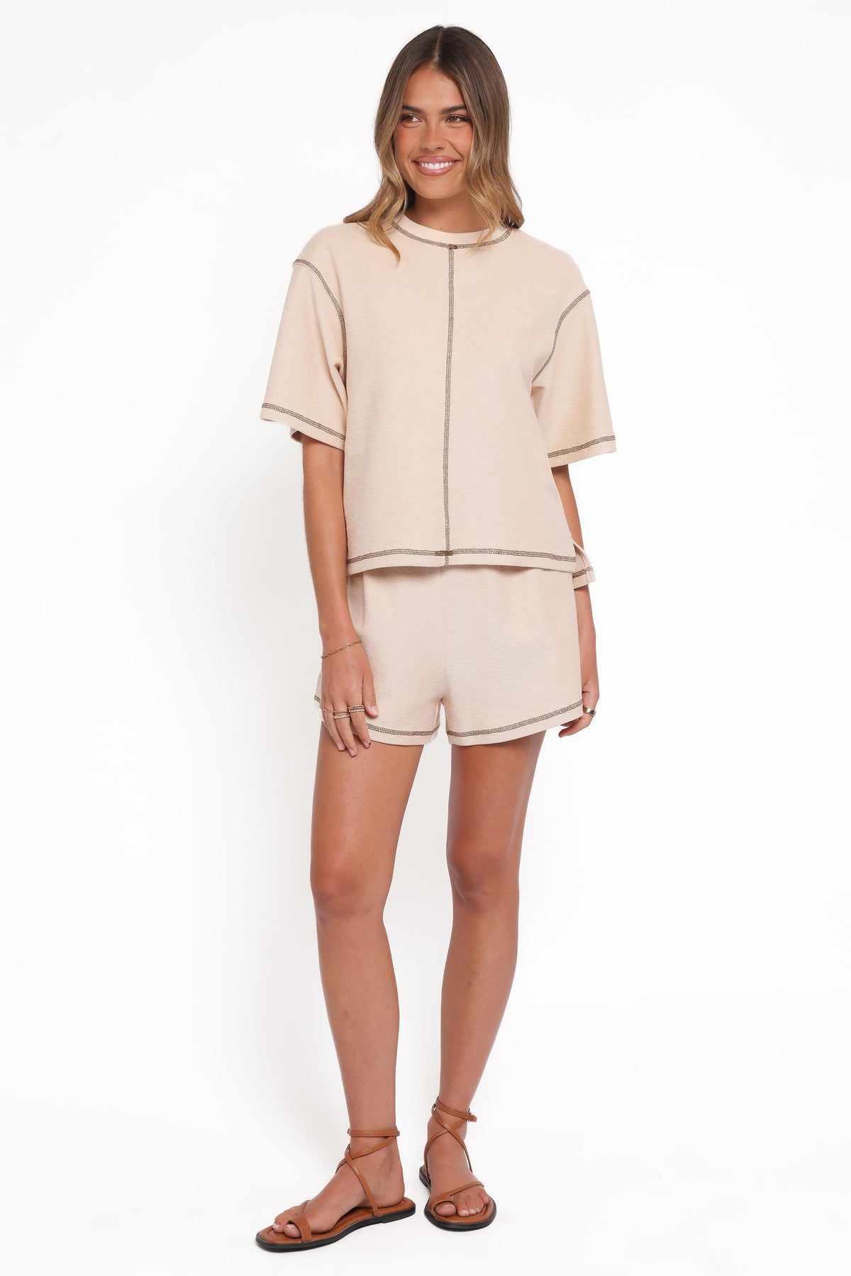 Melody Knit Short Set in Oat – view 2 of 6