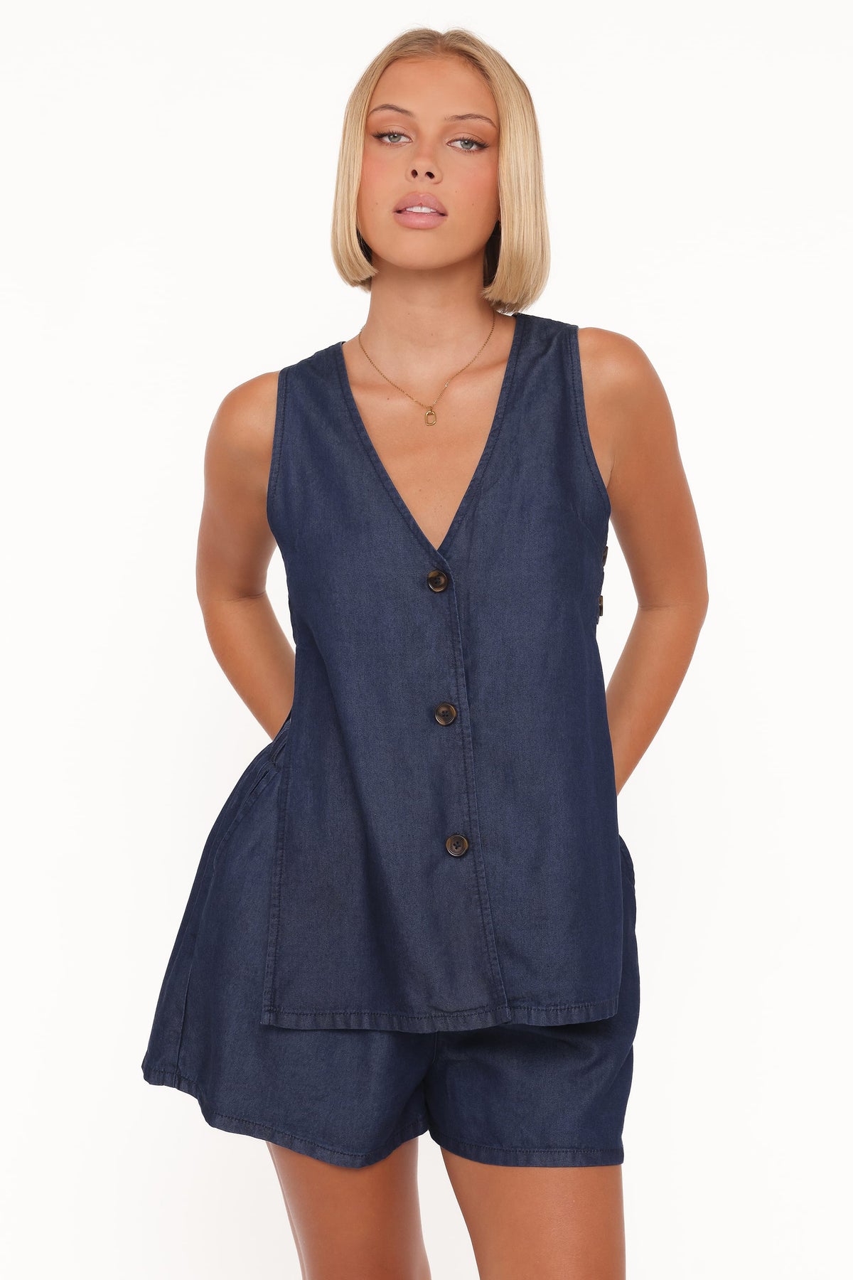 Miller Short Set in Chambray – view 2 of 9