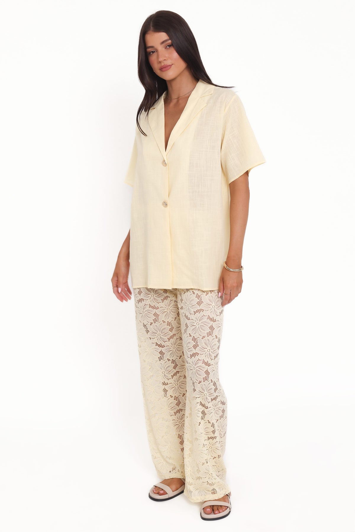 Mindy Lace Pant Set in Yellow – view 3 of 7