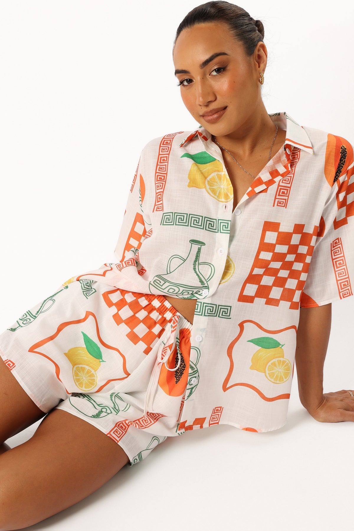 Piccolo Short Set in White Orange – view 4 of 10