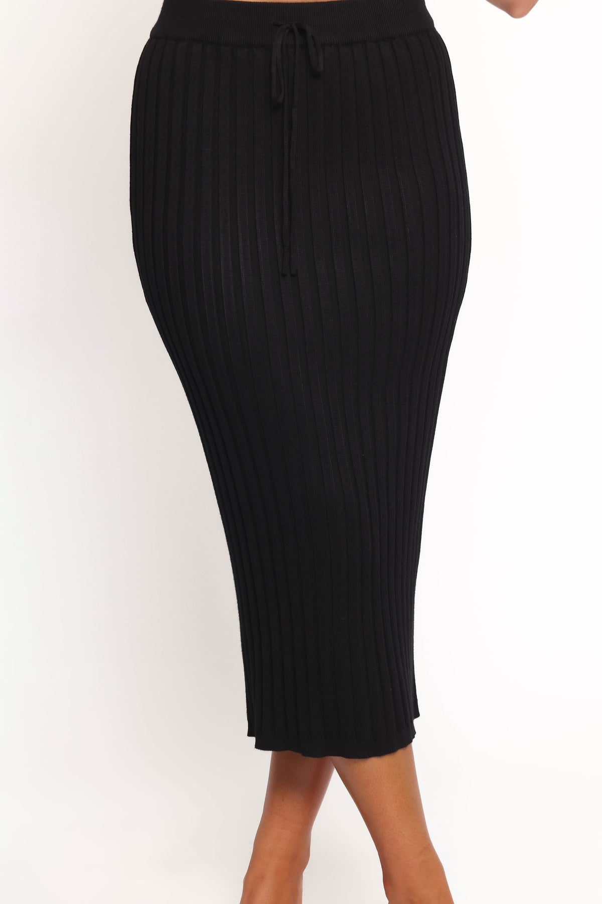 Richelle Ribbed Knit Skirt Set in Black – view 6 of 7