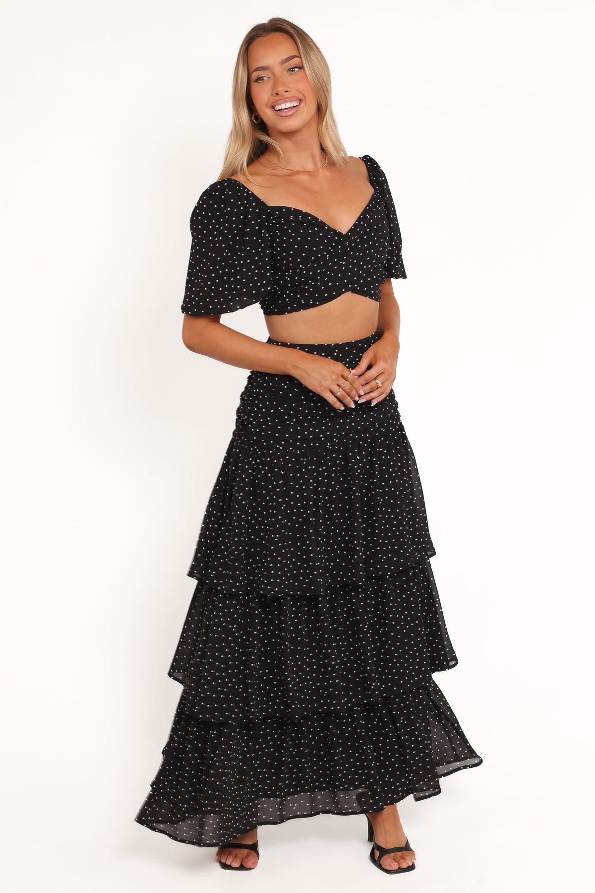 Selina Skirt Set in Black Polka Dot – view 2 of 8