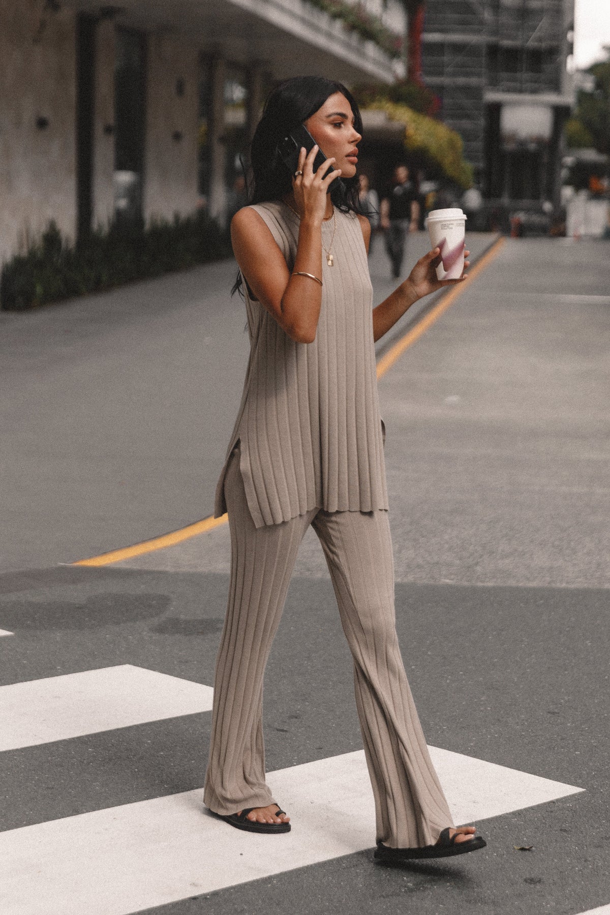 Silvie Knitted Set in Beige – view 2 of 9