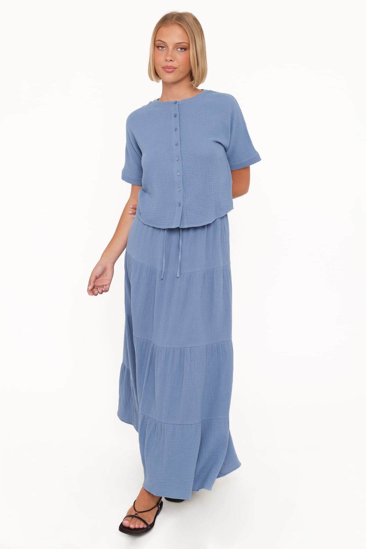 Sophia Skirt Set in Denim Blue – view 1 of 6