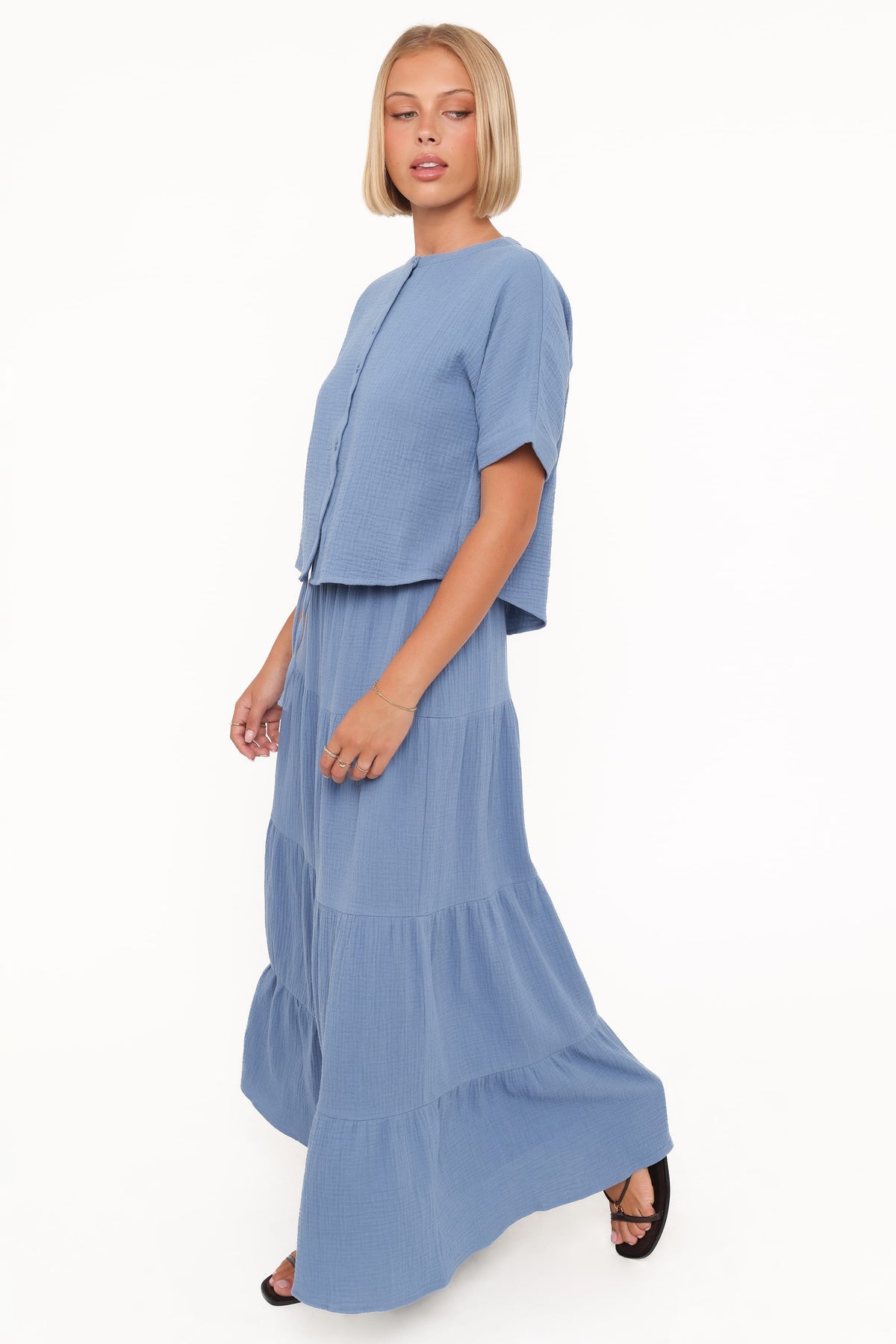 Sophia Skirt Set in Denim Blue – view 3 of 6