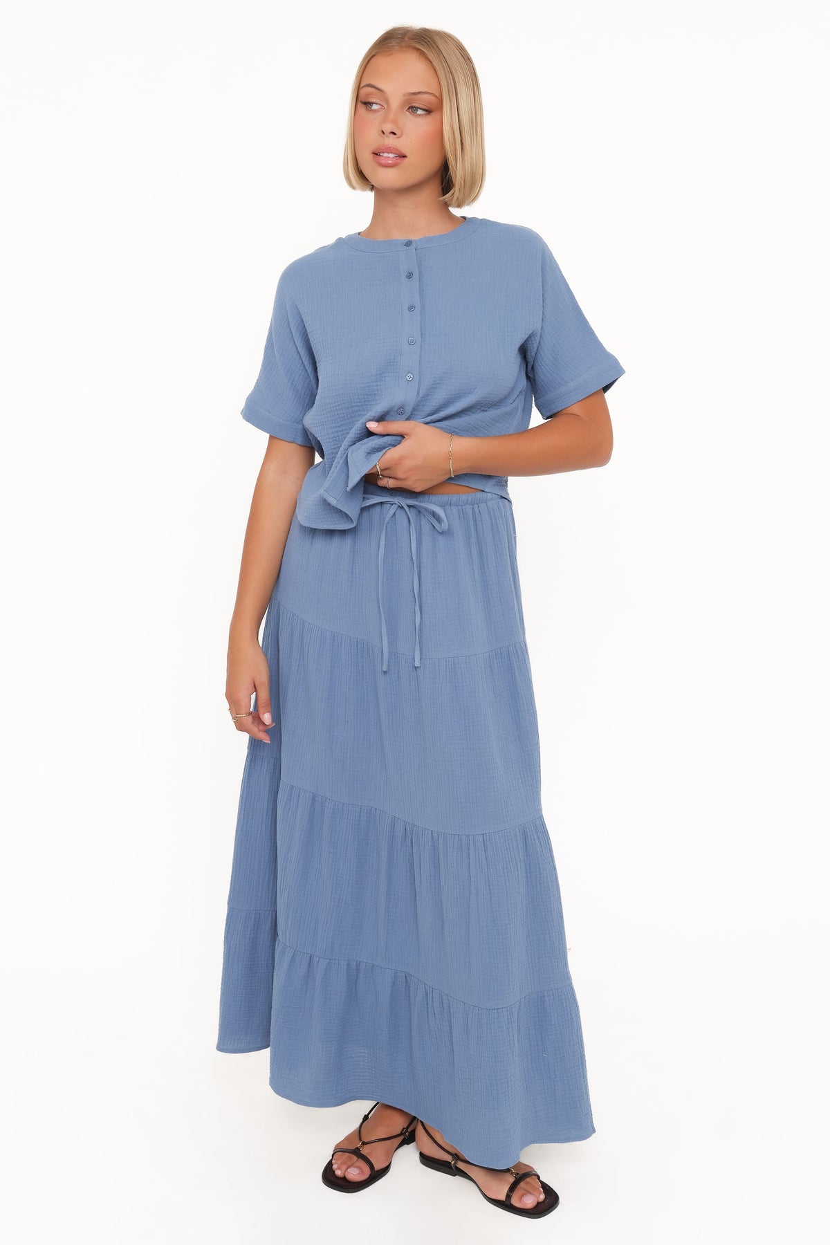 Sophia Skirt Set in Denim Blue – view 5 of 6