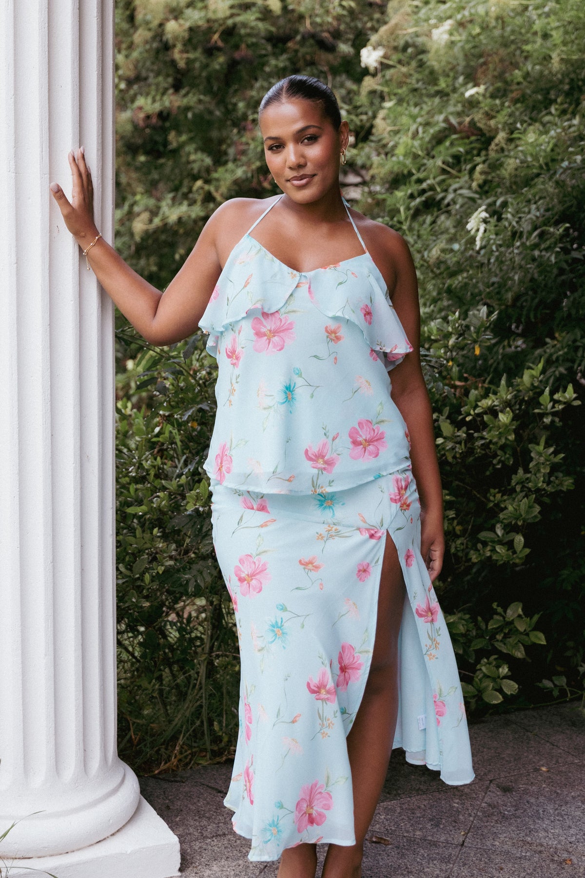 Valeria Skirt Set in Blue Floral – view 1 of 7