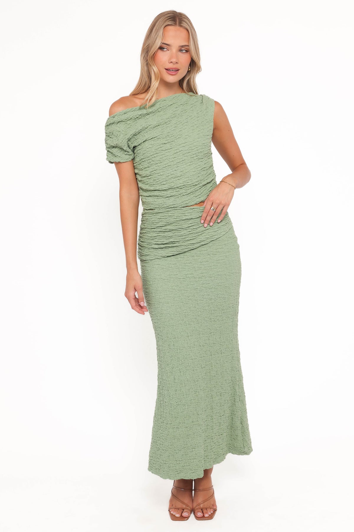 Vesper Maxi Skirt Set in Sage – view 1 of 7