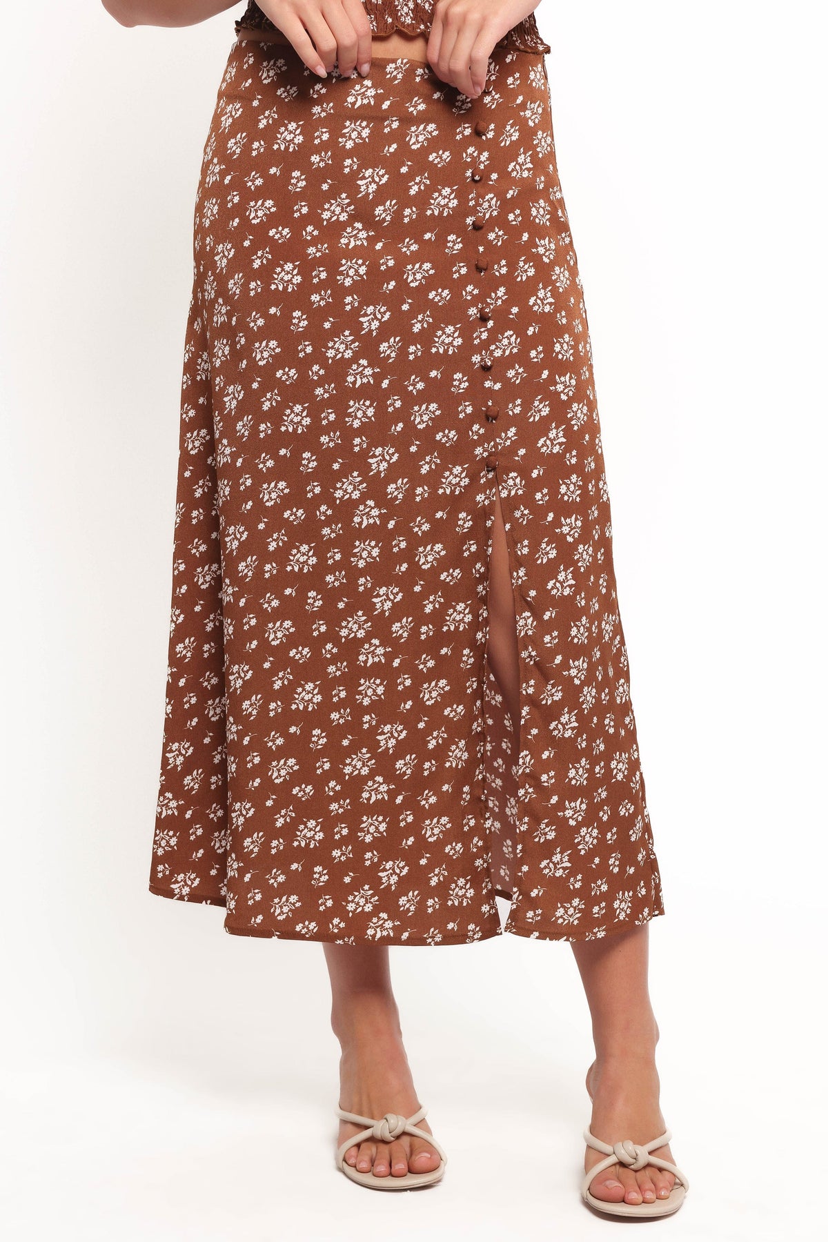 Zola Skirt Set in Brown Ditsy Floral – view 8 of 9