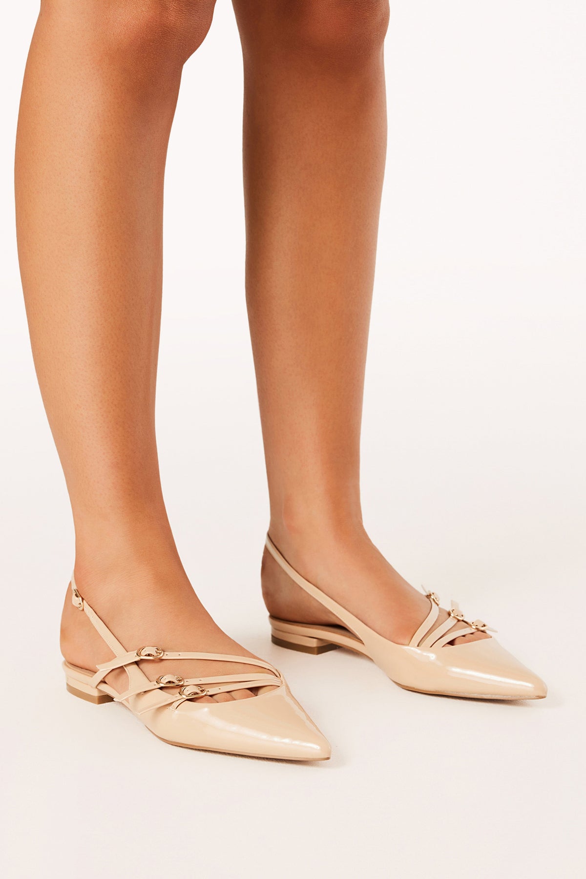 Hettie Flats in Beige Patent – view 1 of 6