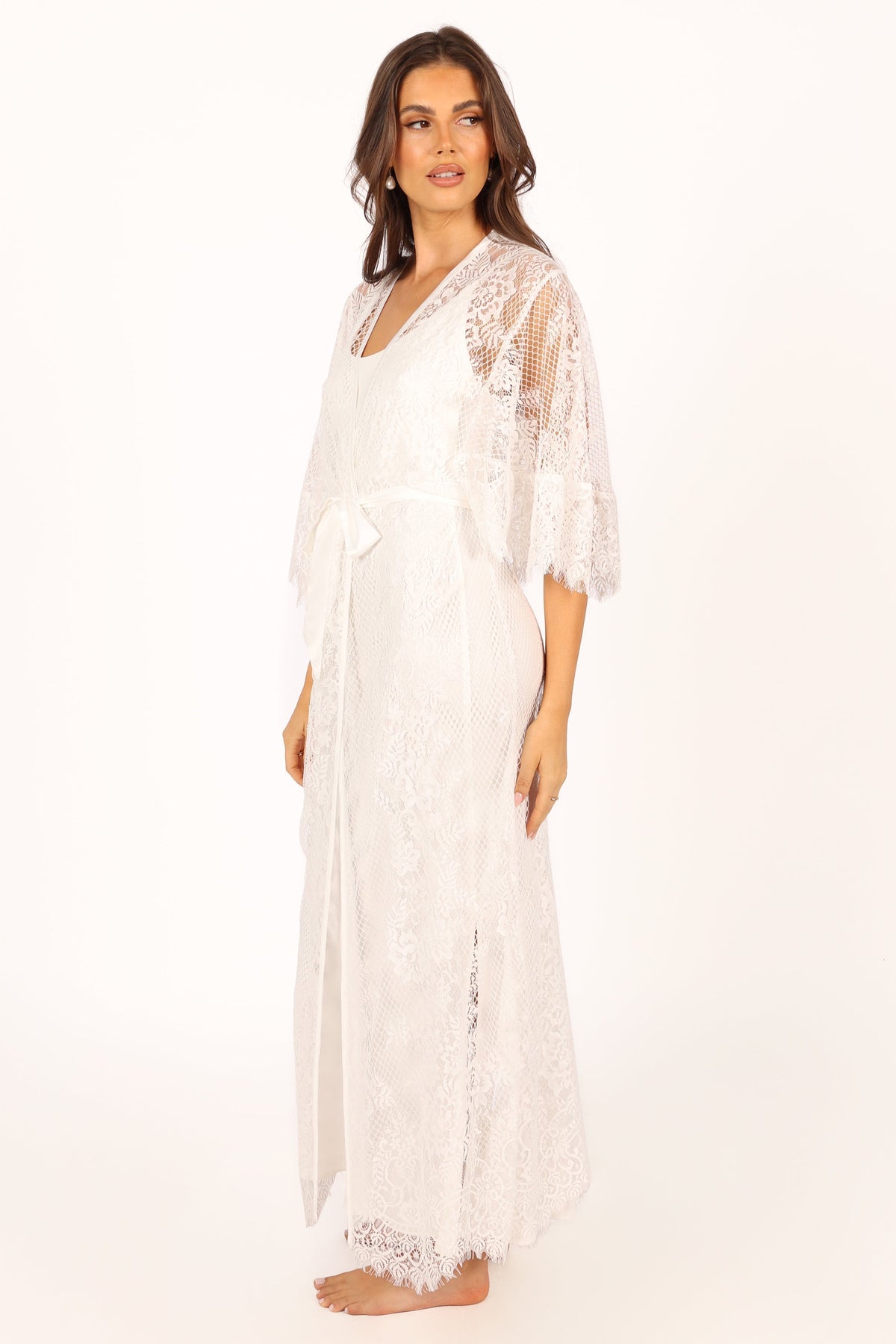 Nephele Lace Bridal Robe in Ivory – view 2 of 11