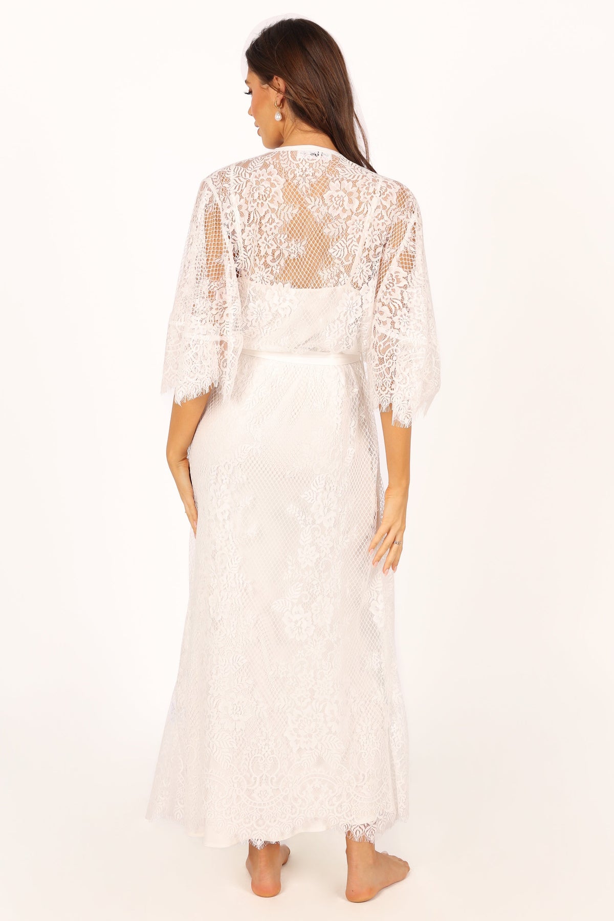 Nephele Lace Bridal Robe in Ivory – view 8 of 11