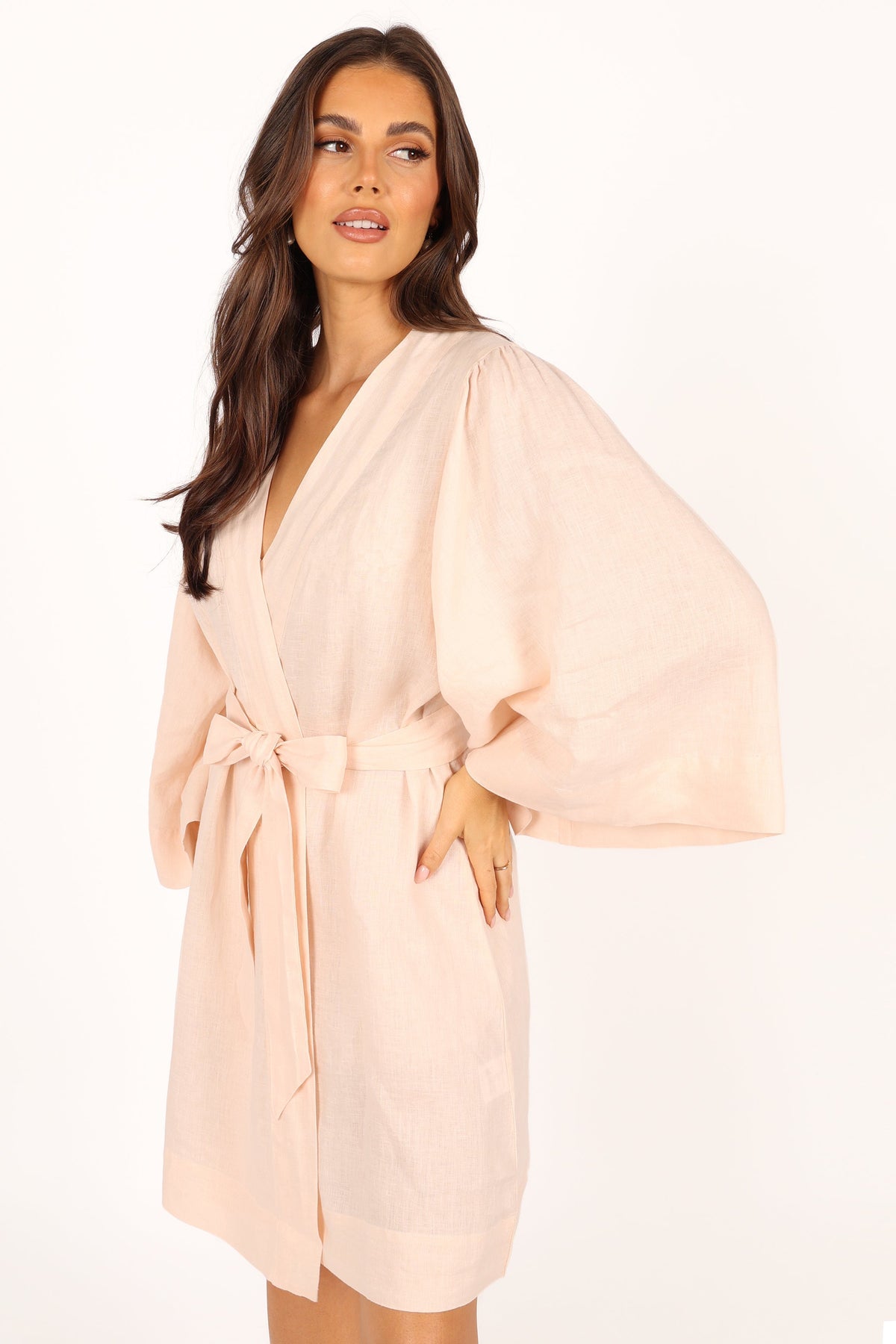 Nuala Linen Robe in Blush – view 2 of 10
