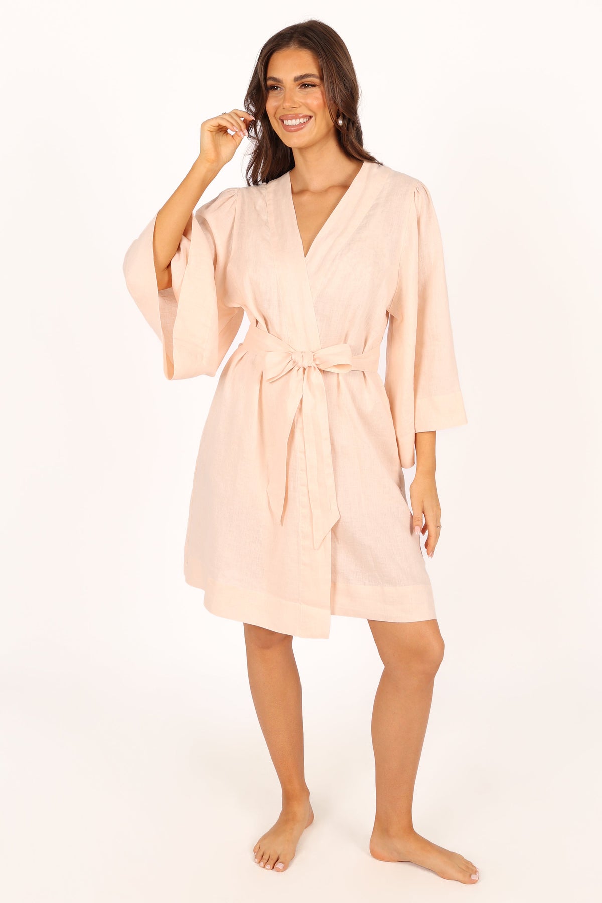 Nuala Linen Robe in Blush – view 3 of 10