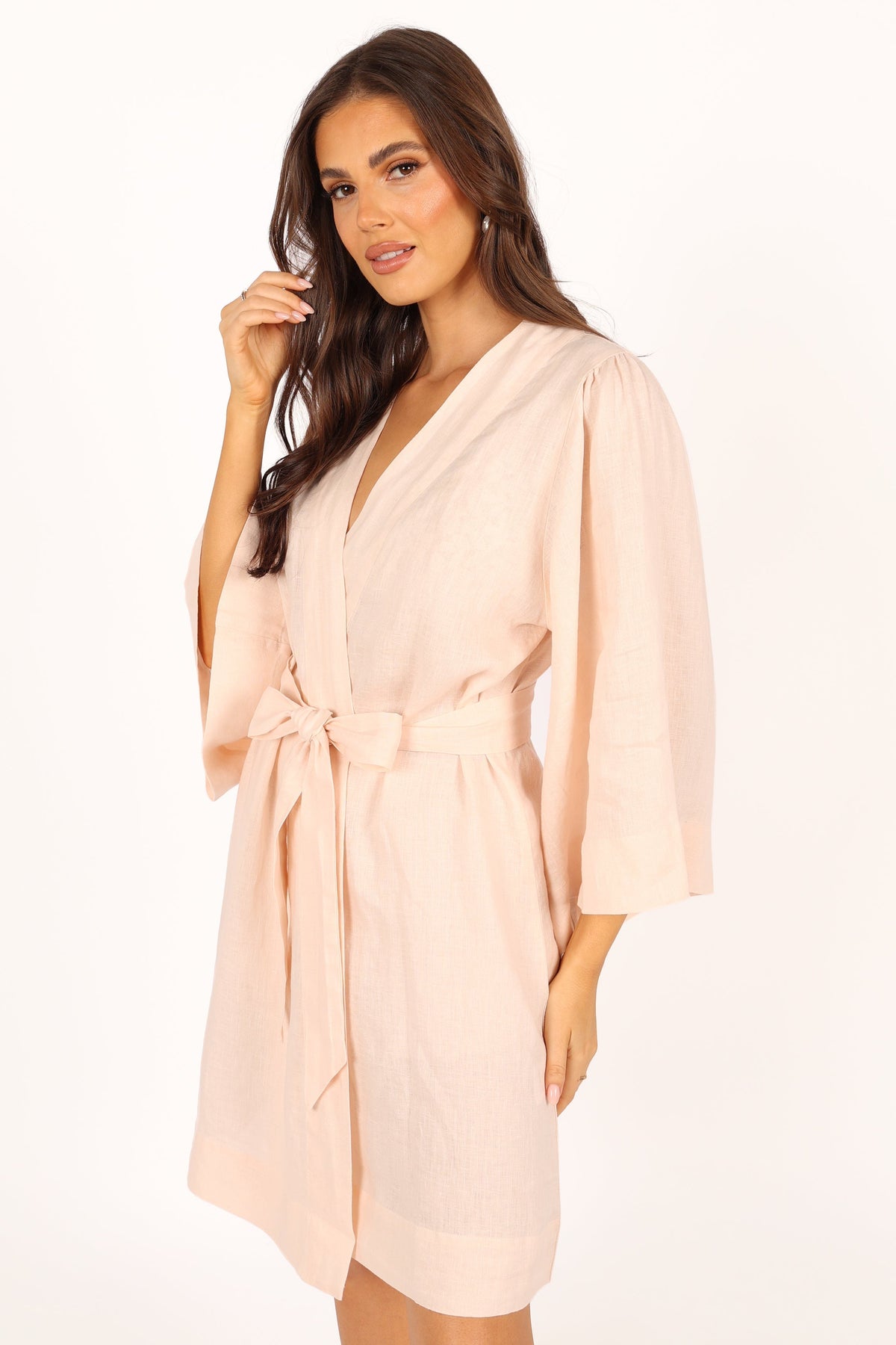 Nuala Linen Robe in Blush – view 7 of 10