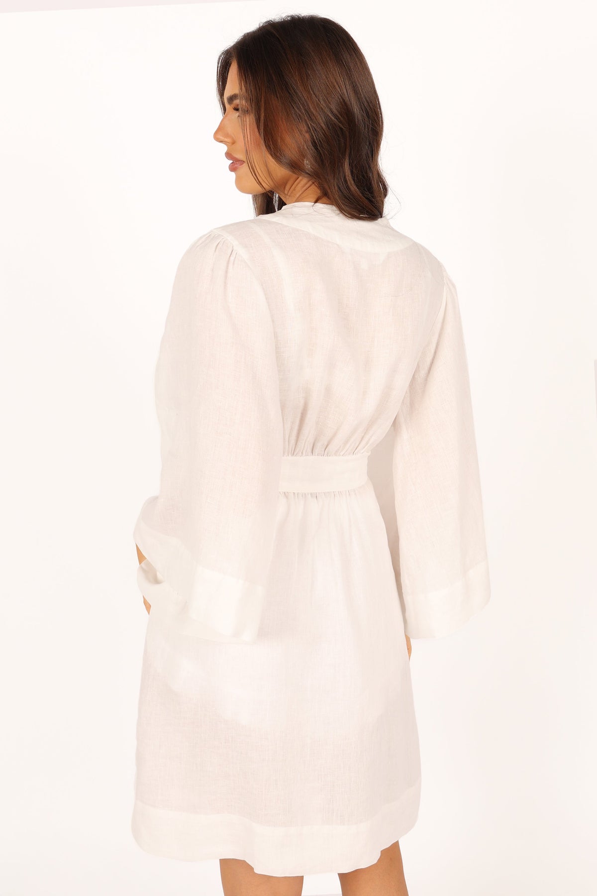Nuala Linen Robe in Ivory – view 8 of 10