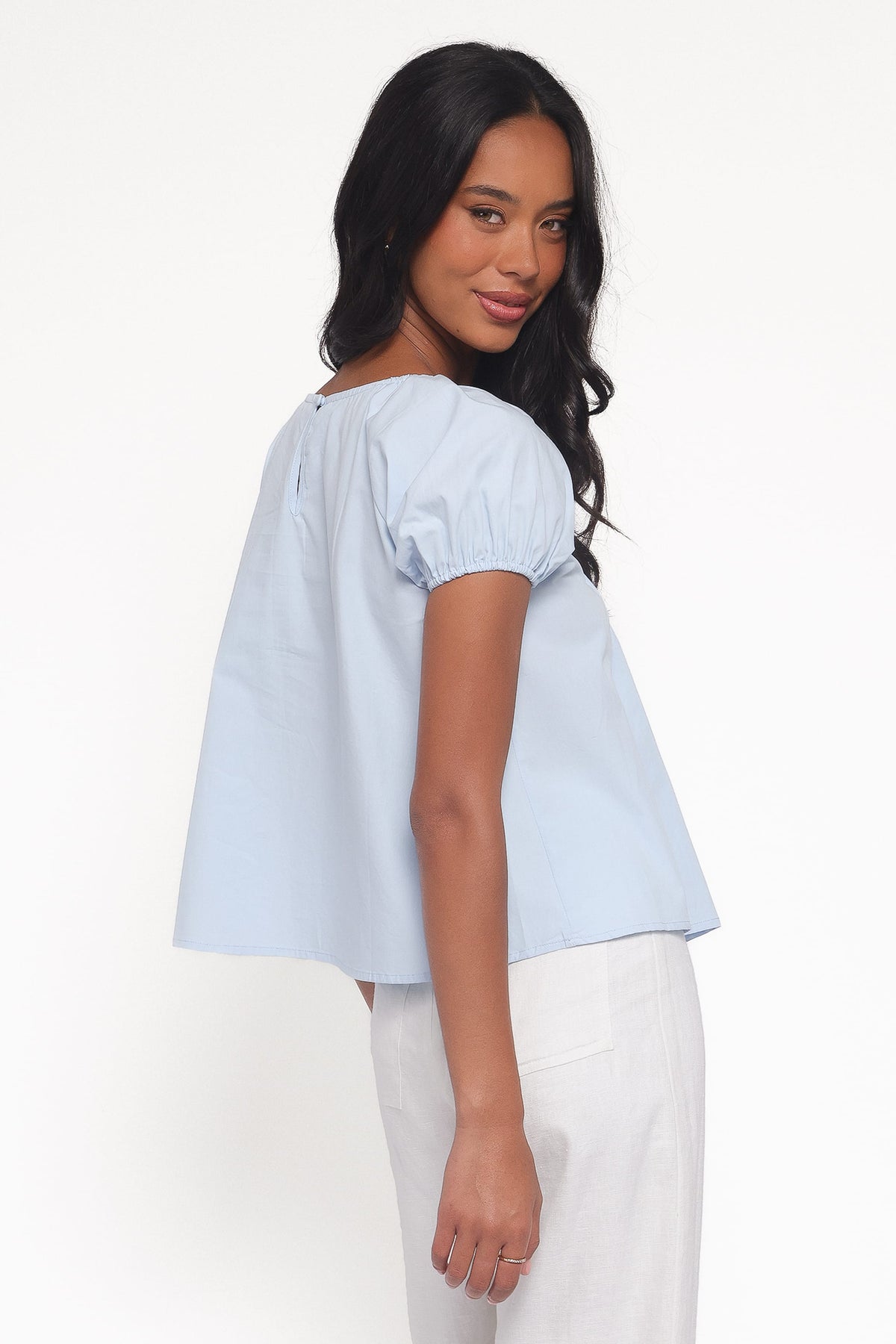 Abbot Pleated Top in Blue – view 5 of 8