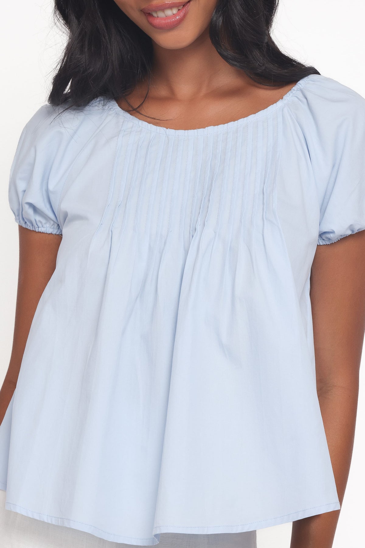 Abbot Pleated Top in Blue – view 3 of 8