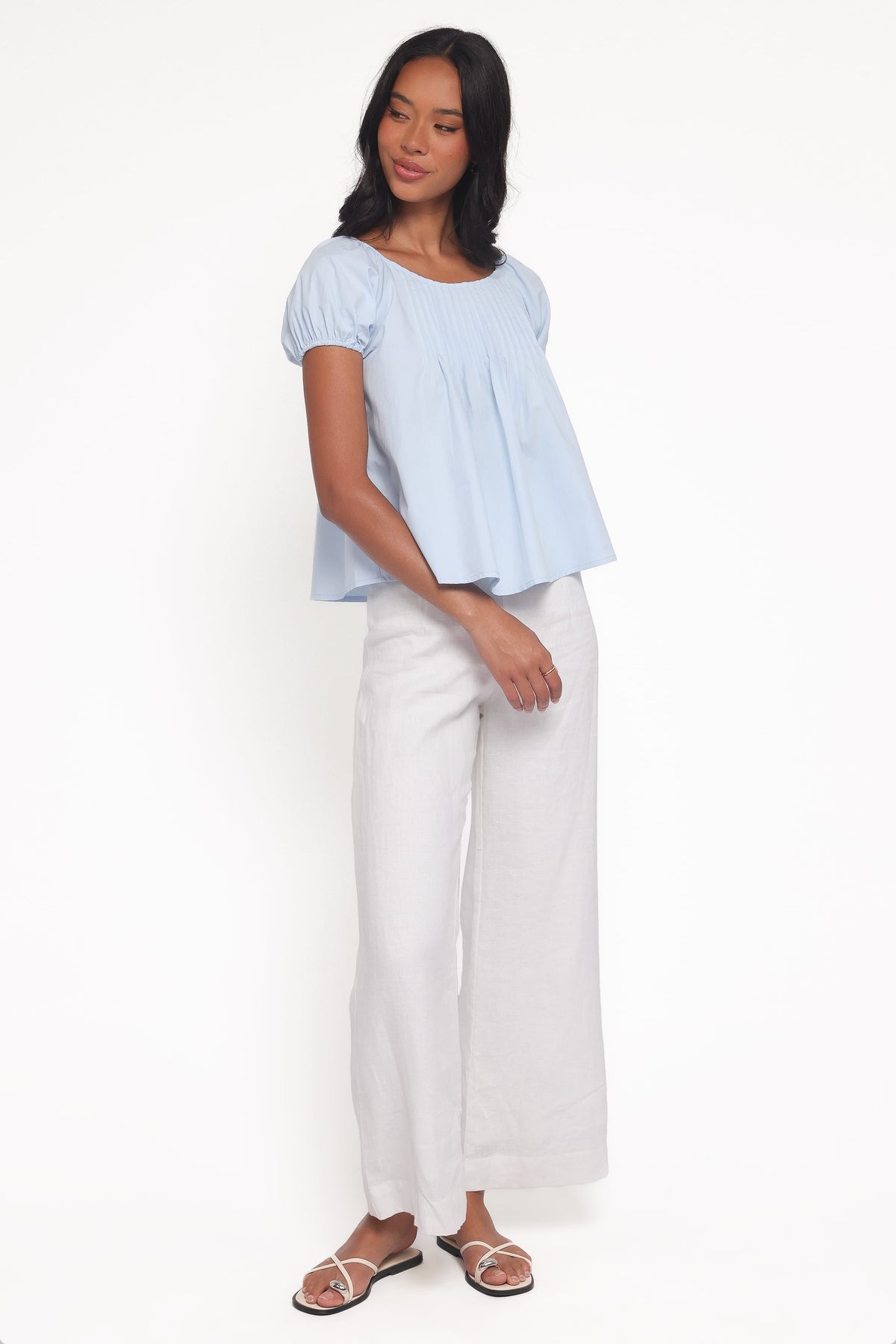 Abbot Pleated Top in Blue – view 6 of 8