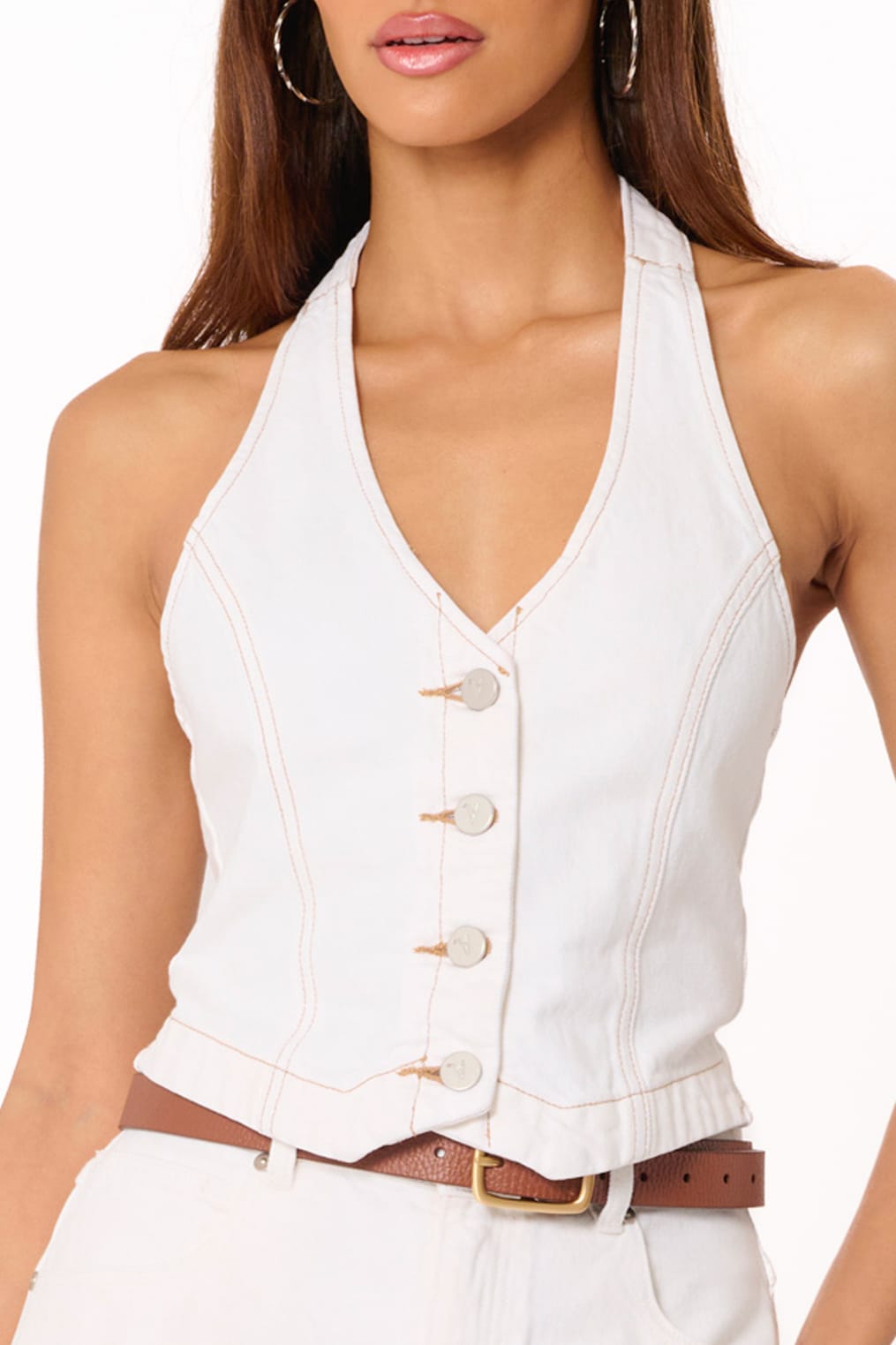 Abrand Denim Vest in Porcelain – view 1 of 5