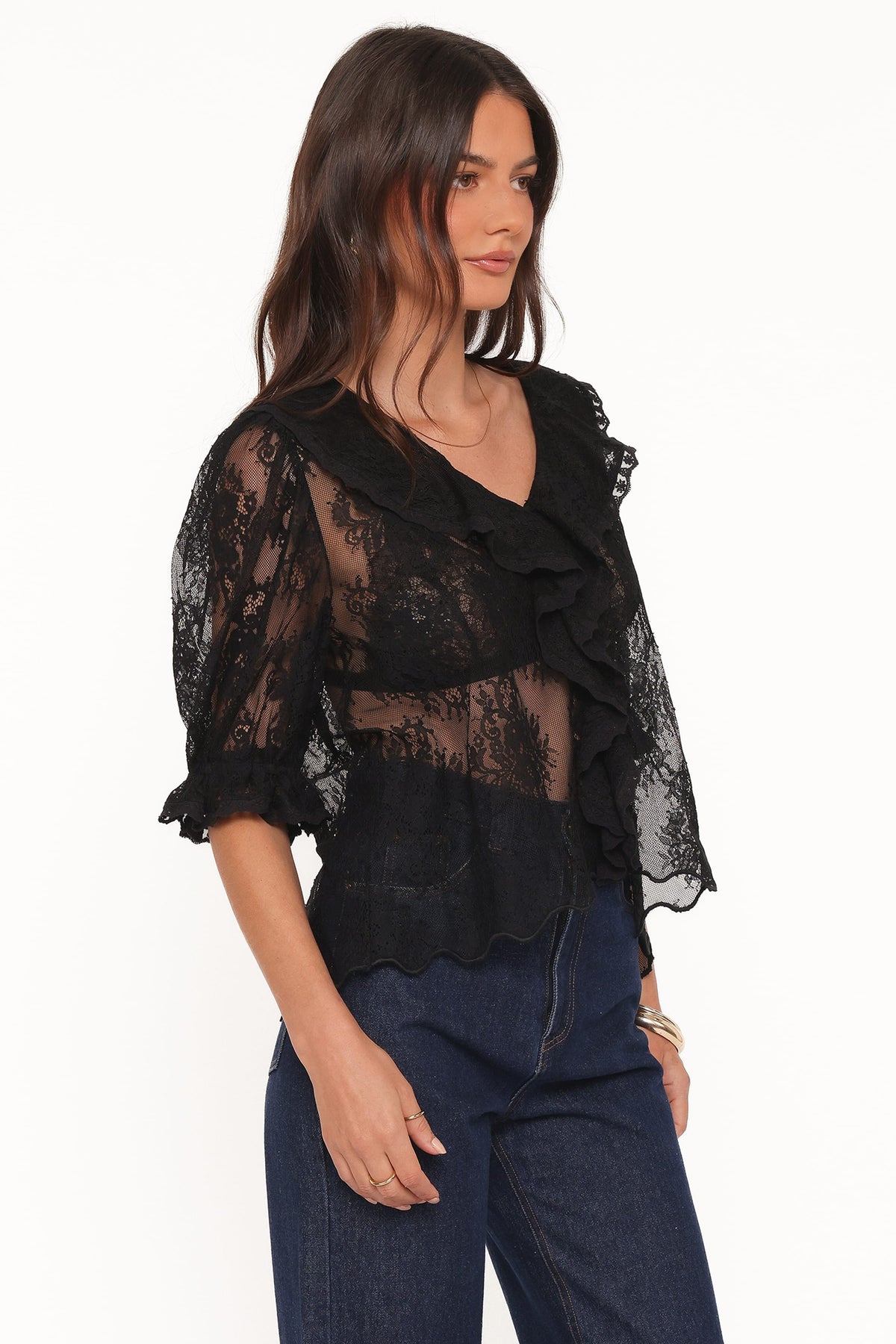 Adhanna Lace Top in Black – view 2 of 6