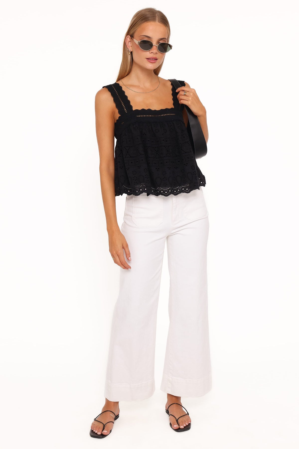 Aideen Eyelet Top in Black – view 5 of 6