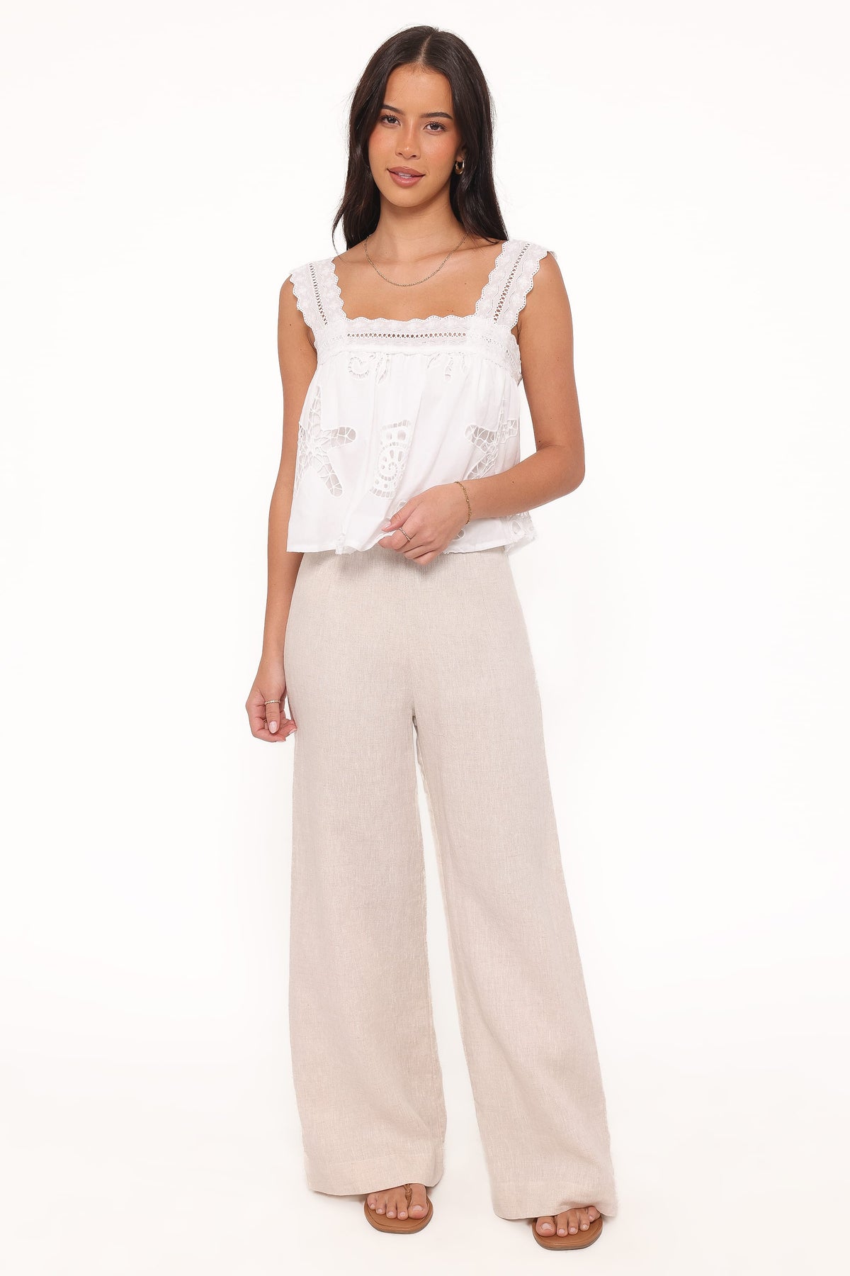 Aideen Eyelet Top in White Shell – view 5 of 6