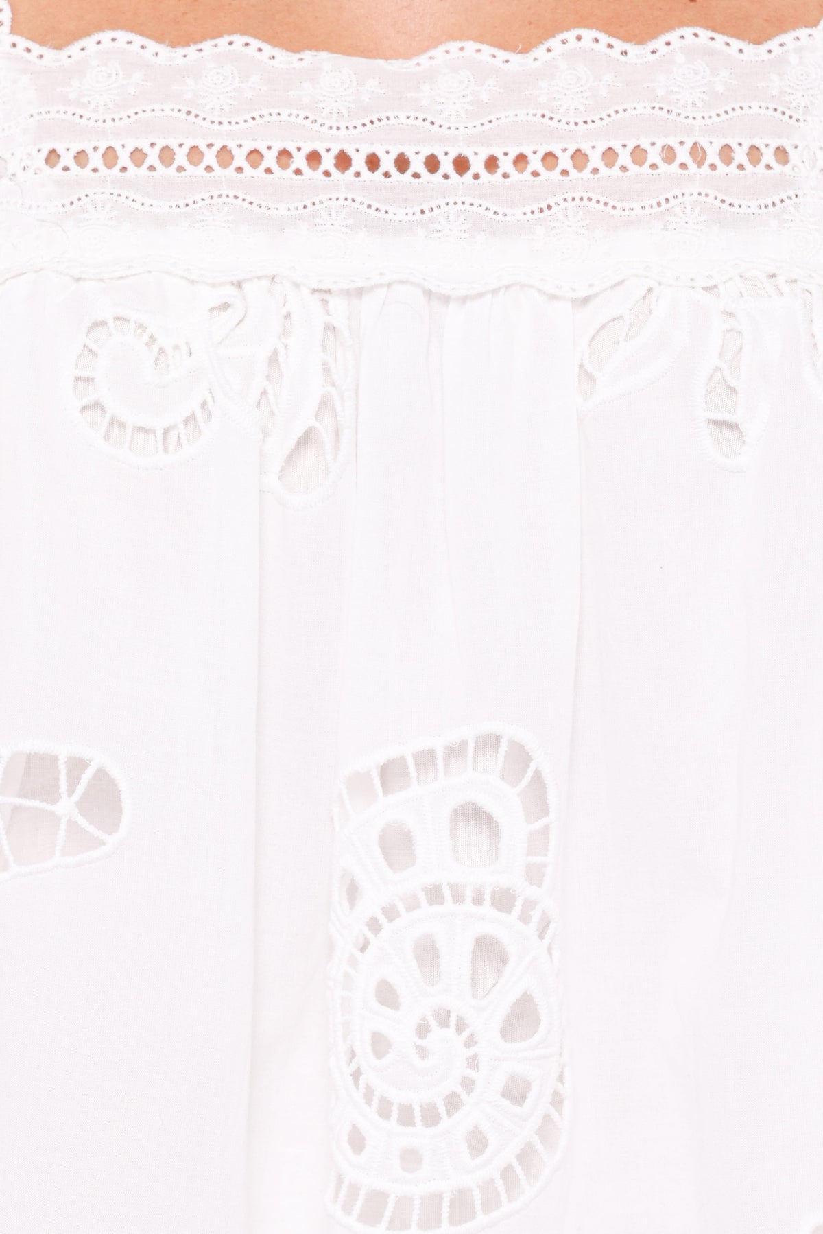 Aideen Eyelet Top in White Shell – view 6 of 6
