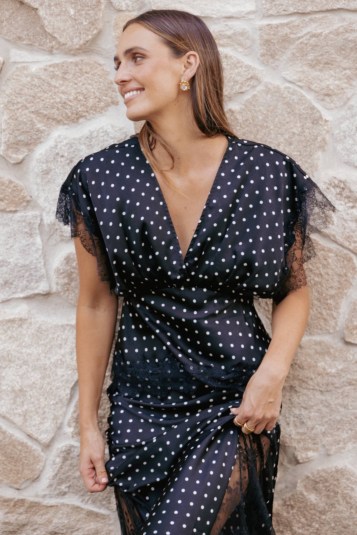 Ailbhe Top in Black Polka Dot – view 1 of 8