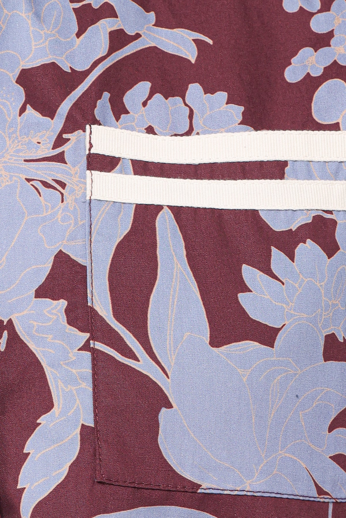 Aine Cropped Short Sleeve Shirt in Burgundy Floral – view 7 of 8