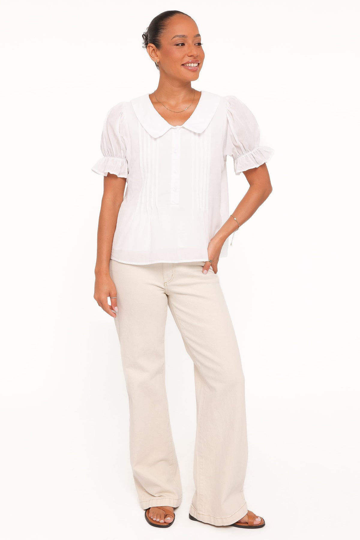 Aisling Pleat Top in White – view 5 of 6