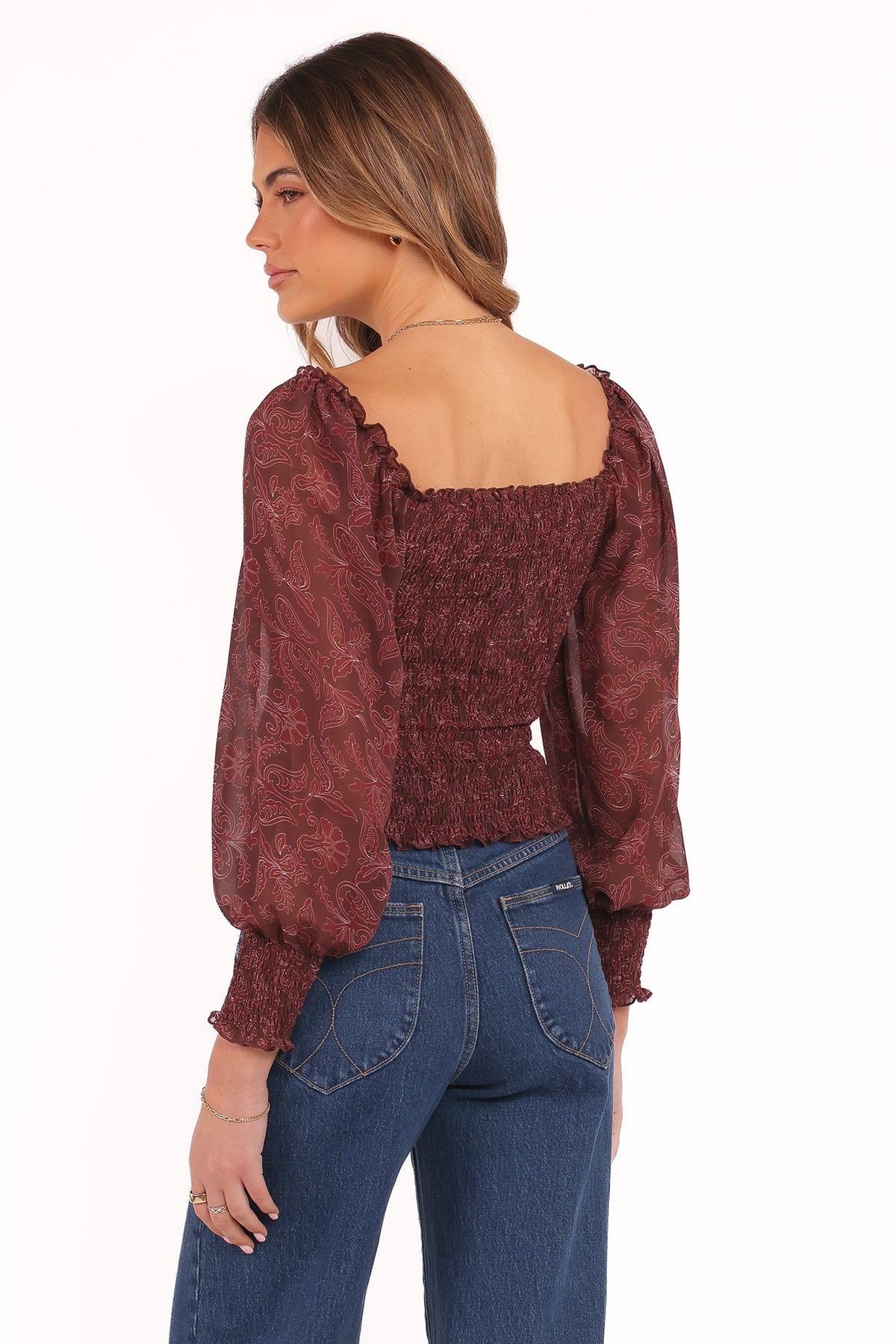 Alberta Top in Burgundy Paisley – view 5 of 6