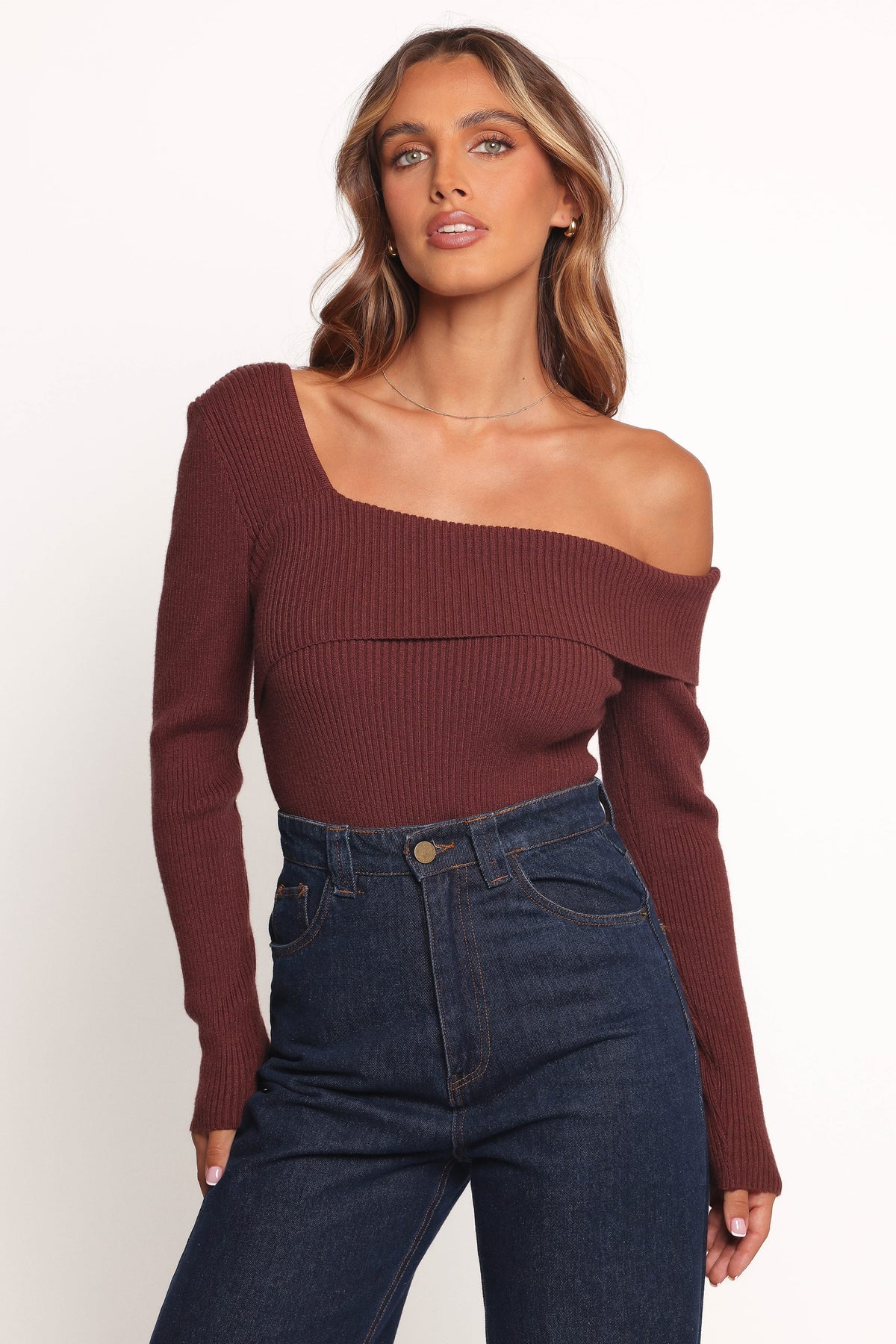 Aleena Knit Top in Chocolate Brown – view 2 of 7