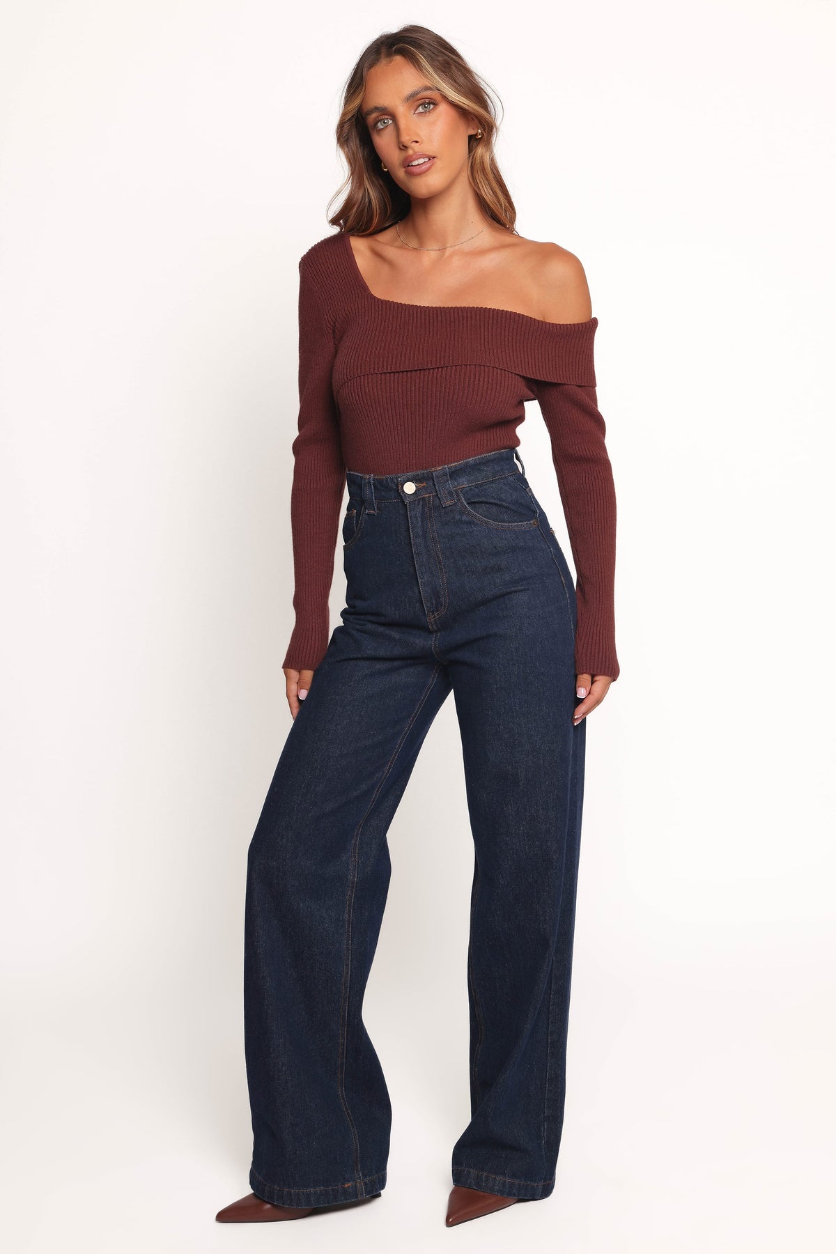 Aleena Knit Top in Chocolate Brown – view 6 of 7