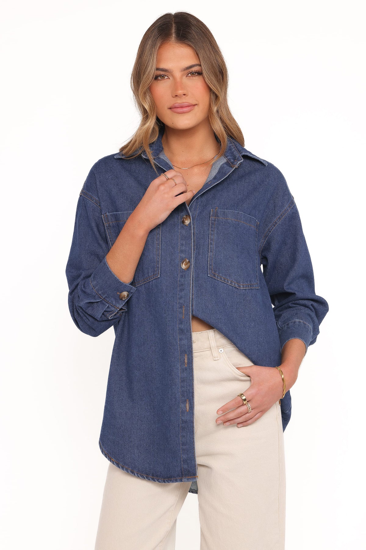Anicia Denim Shirt in Dark – view 1 of 7