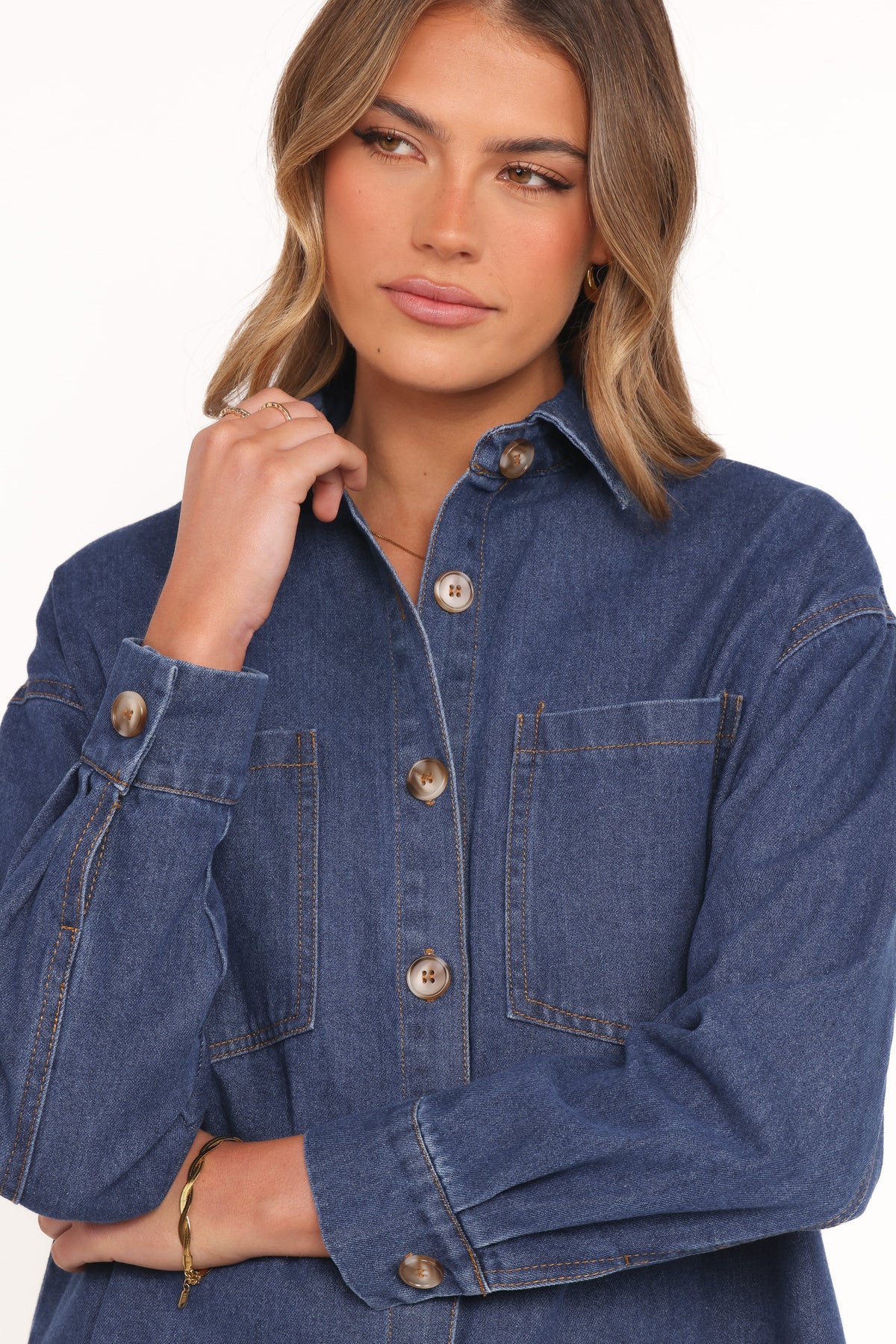 Anicia Denim Shirt in Dark – view 2 of 7